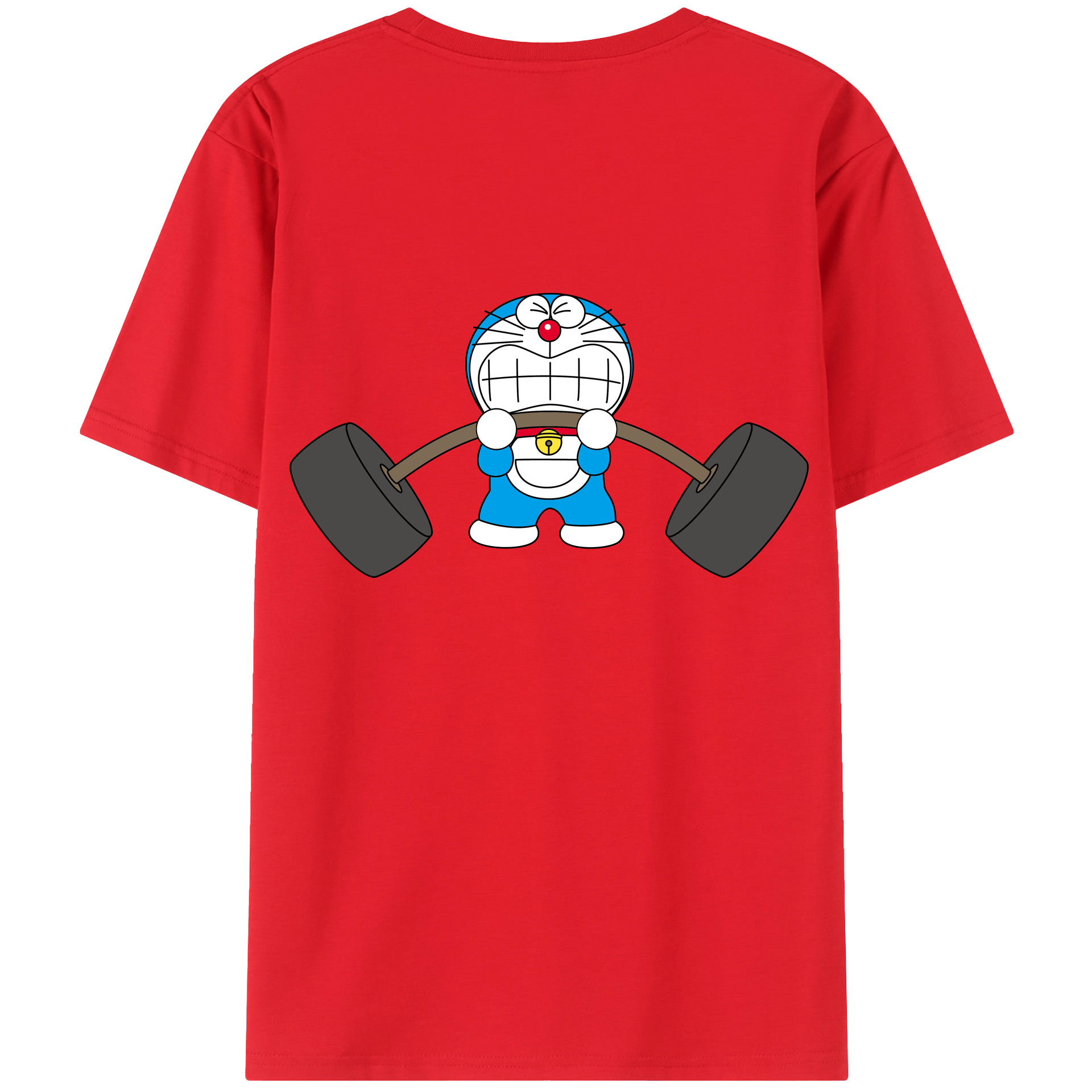 （画像用） ドラえもん Doraemon 綿100％ メンズ半袖Tシャツ（バックプリント） 通気性