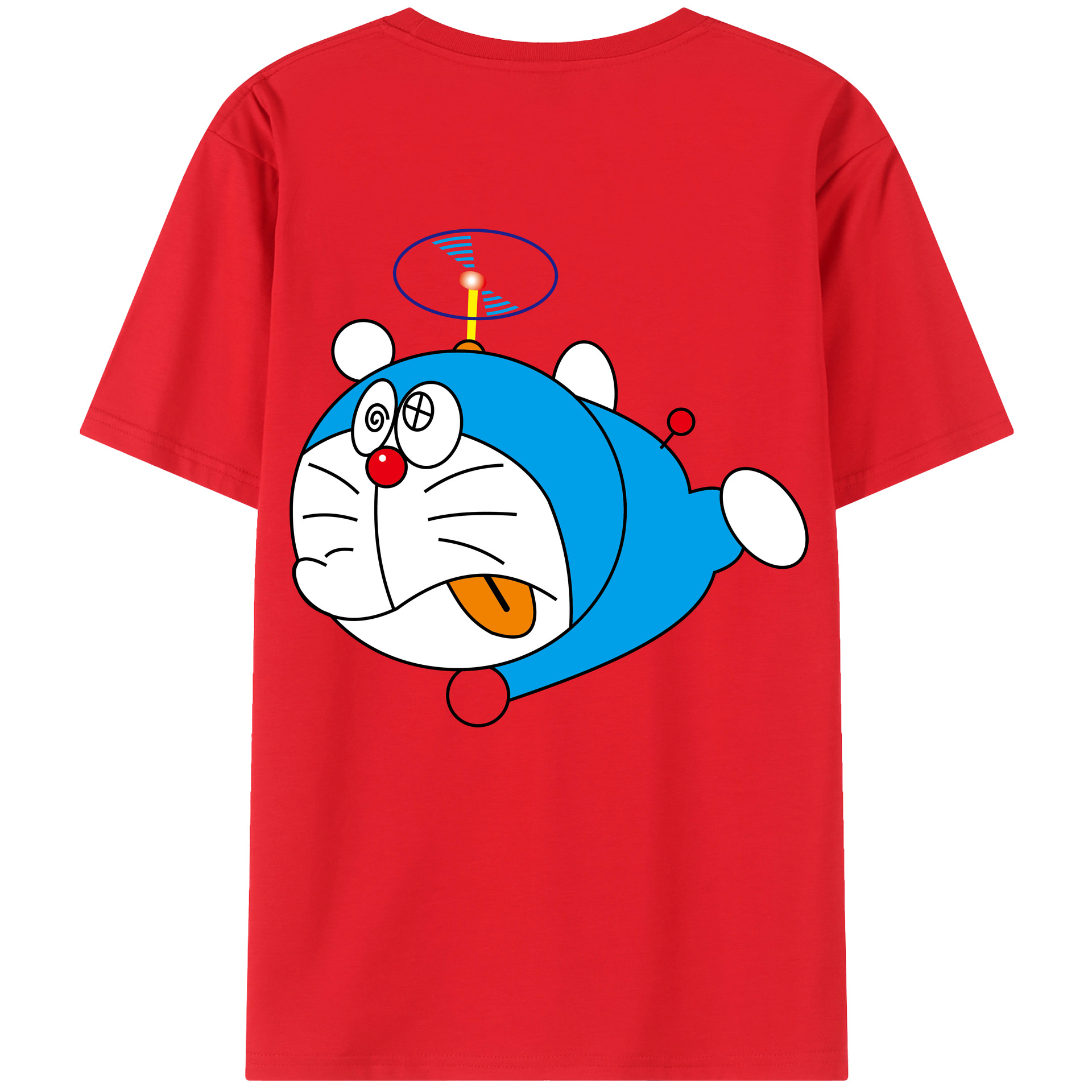 （画像用） ドラえもん Doraemon 綿100％ メンズ半袖Tシャツ（バックプリント） 通気性