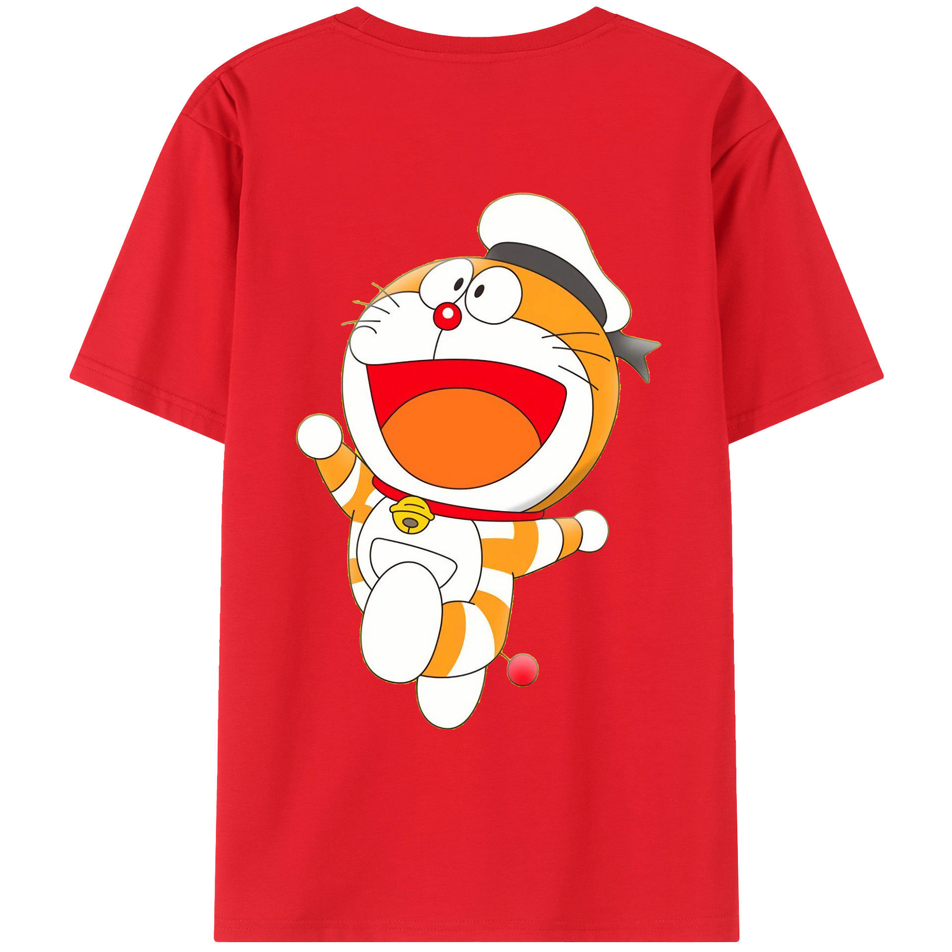 （画像用） ドラえもん Doraemon 綿100％ メンズ半袖Tシャツ（バックプリント） 通気性