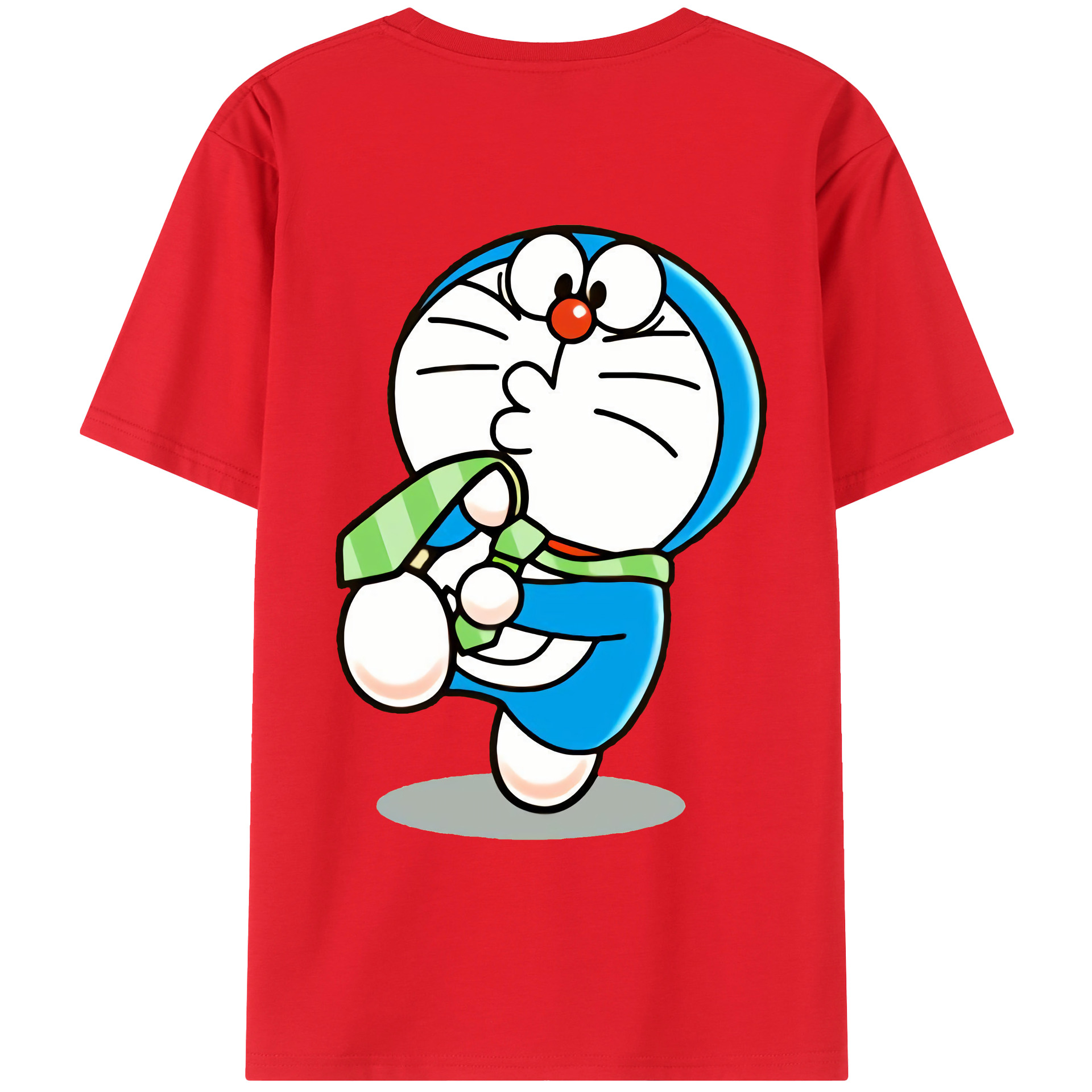 （画像用） ドラえもん Doraemon 綿100％ メンズ半袖Tシャツ（バックプリント） 通気性
