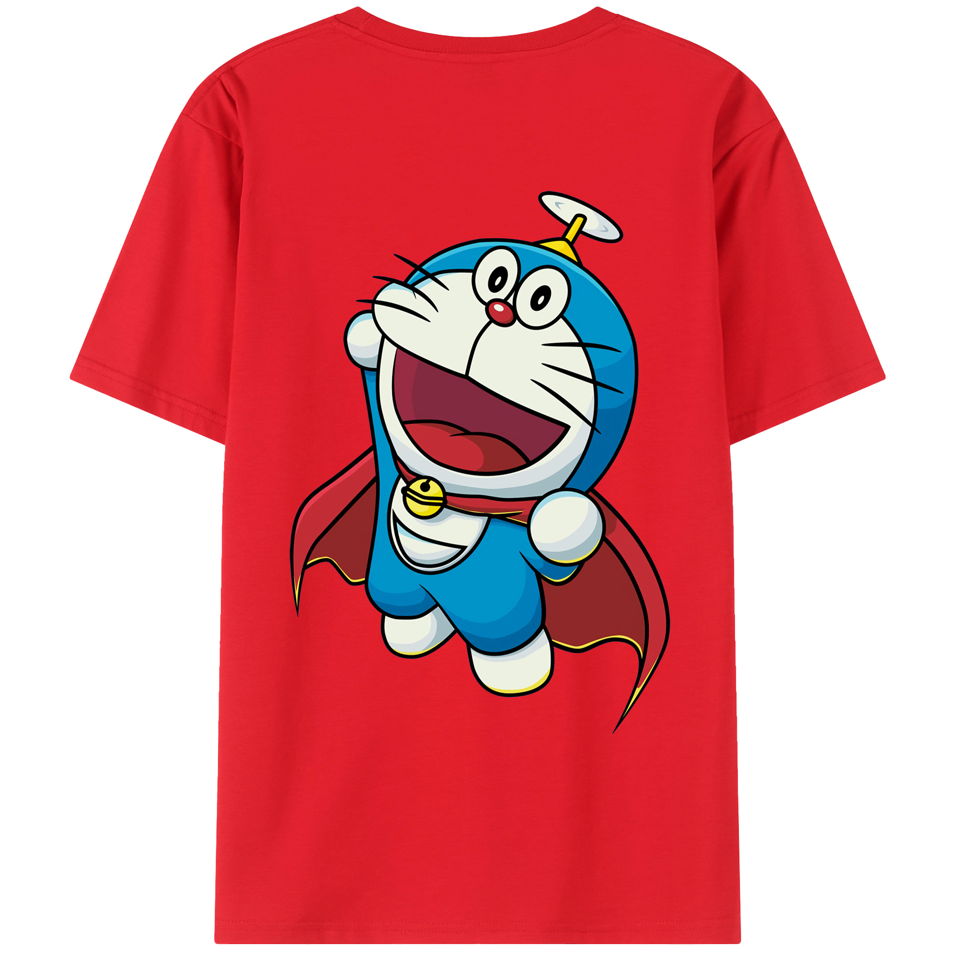 （画像用） ドラえもん Doraemon 綿100％ メンズ半袖Tシャツ（バックプリント） 通気性