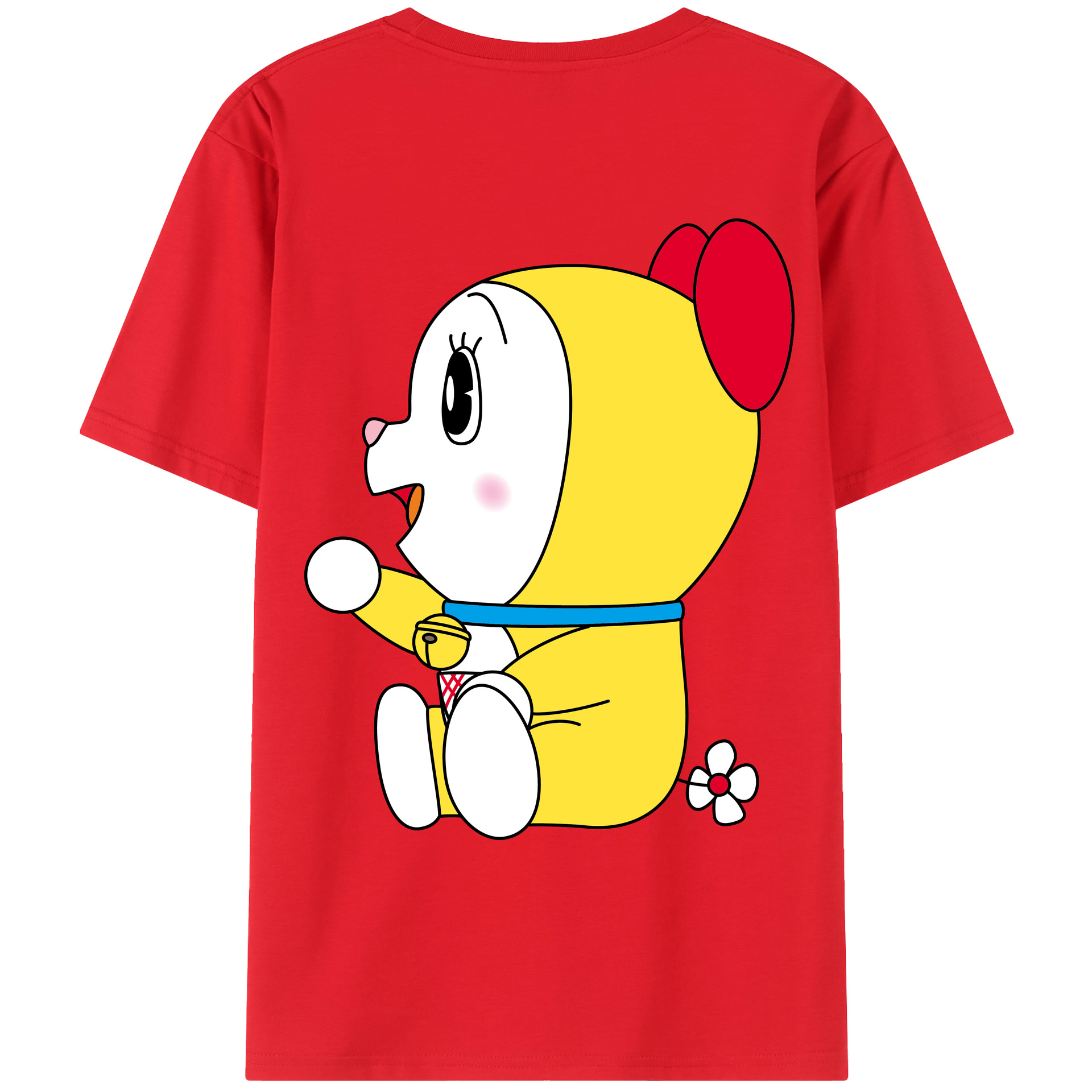 （画像用） ドラえもん ドラミ Doraemon Dorami 綿100％ メンズ半袖Tシャツ（バックプリント） 通気性