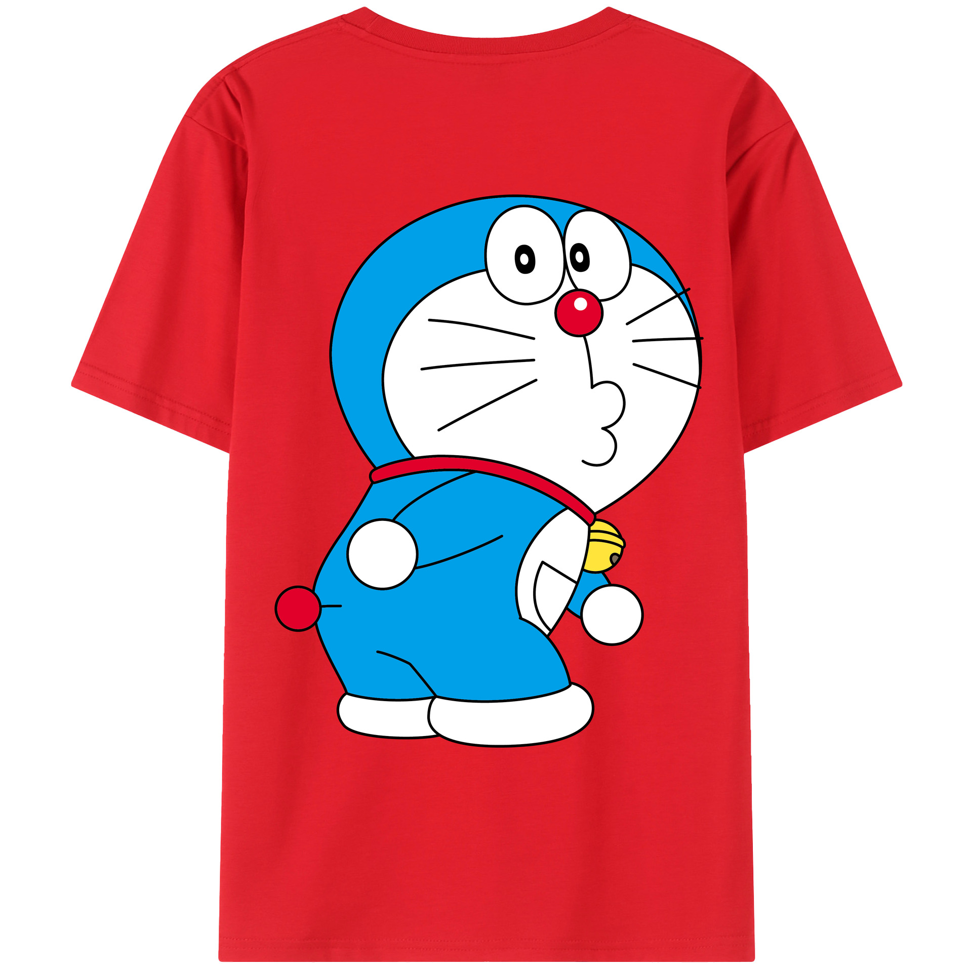 （画像用） ドラえもん Doraemon 綿100％ メンズ半袖Tシャツ（バックプリント） 通気性