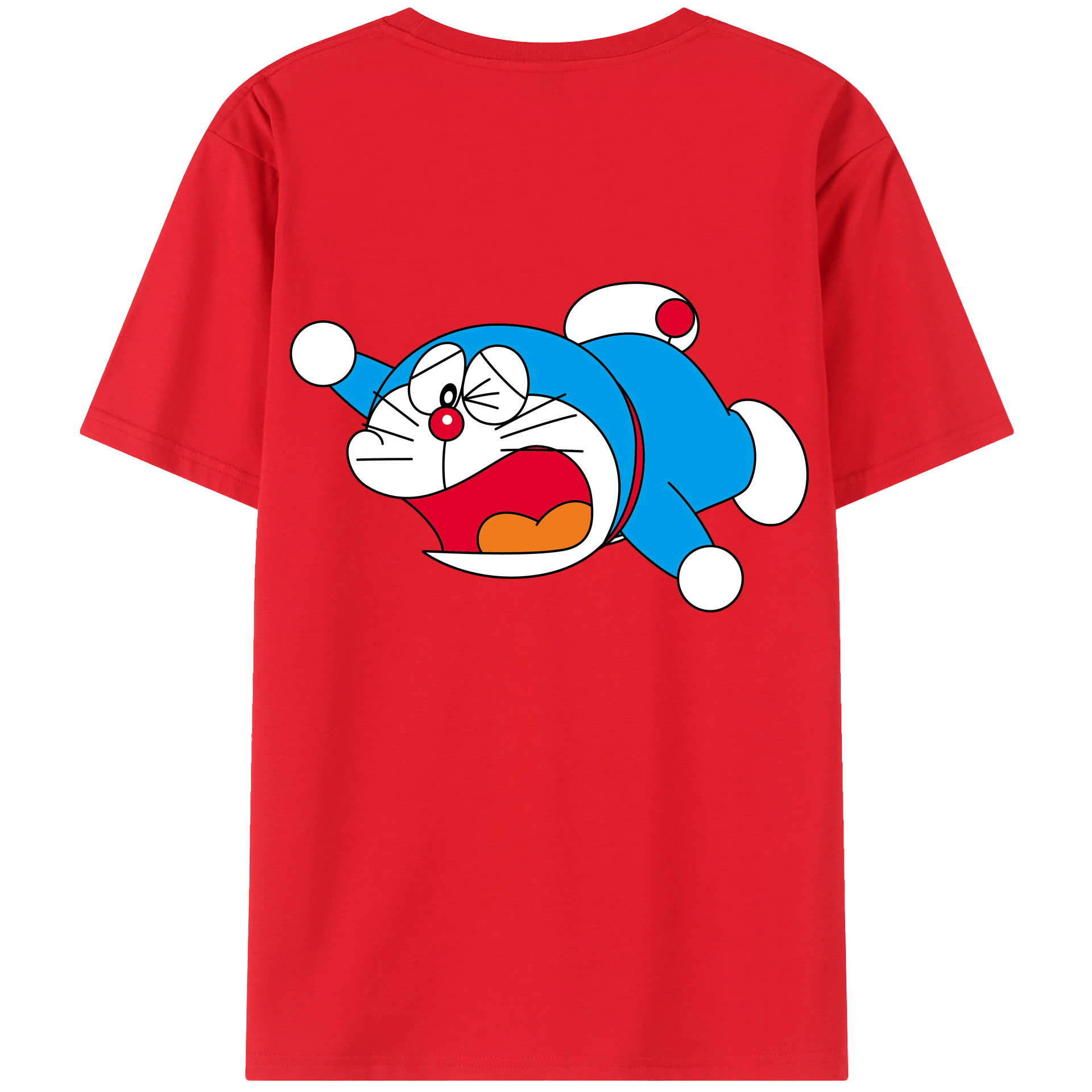 （画像用） ドラえもん Doraemon 綿100％ メンズ半袖Tシャツ（バックプリント） 通気性