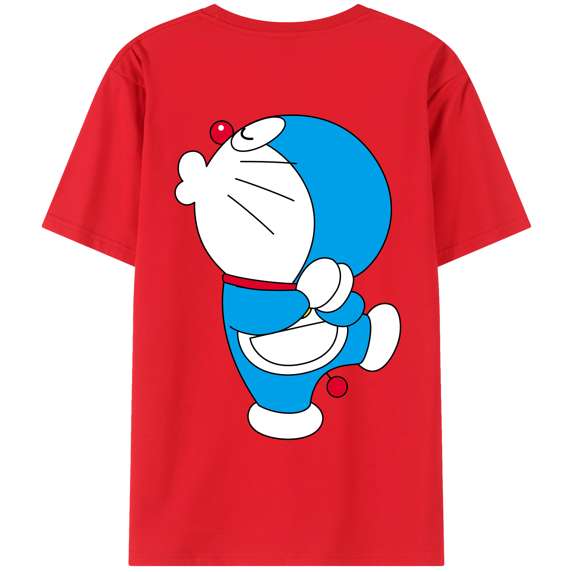（画像用） ドラえもん Doraemon 綿100％ メンズ半袖Tシャツ（バックプリント） 通気性