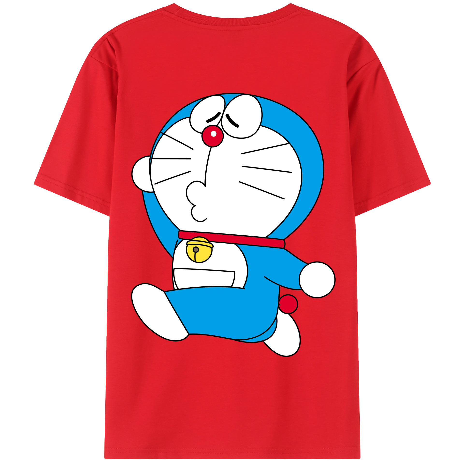 （画像用） ドラえもん Doraemon 綿100％ メンズ半袖Tシャツ（バックプリント） 通気性