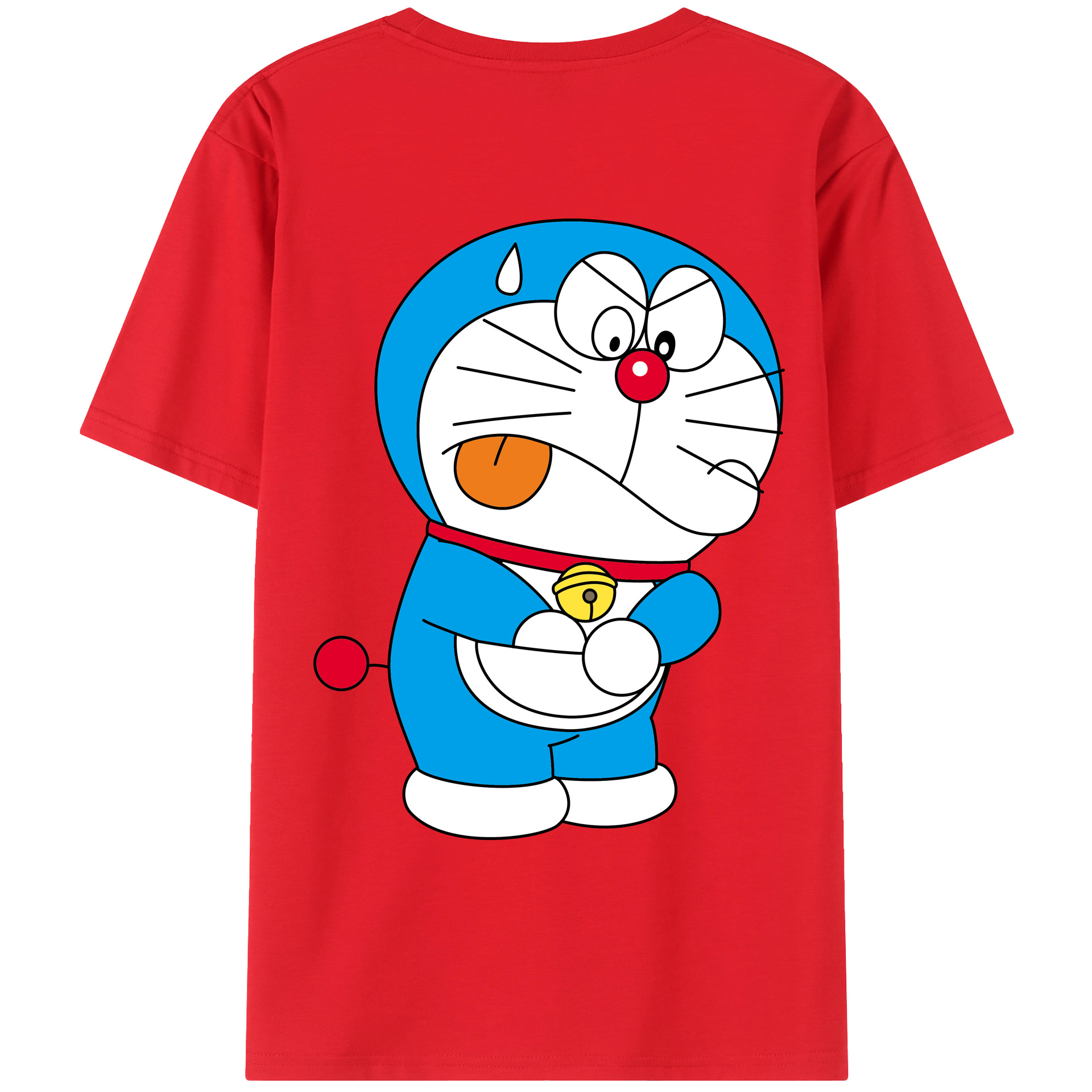 （画像用） ドラえもん Doraemon 綿100％ メンズ半袖Tシャツ（バックプリント） 通気性