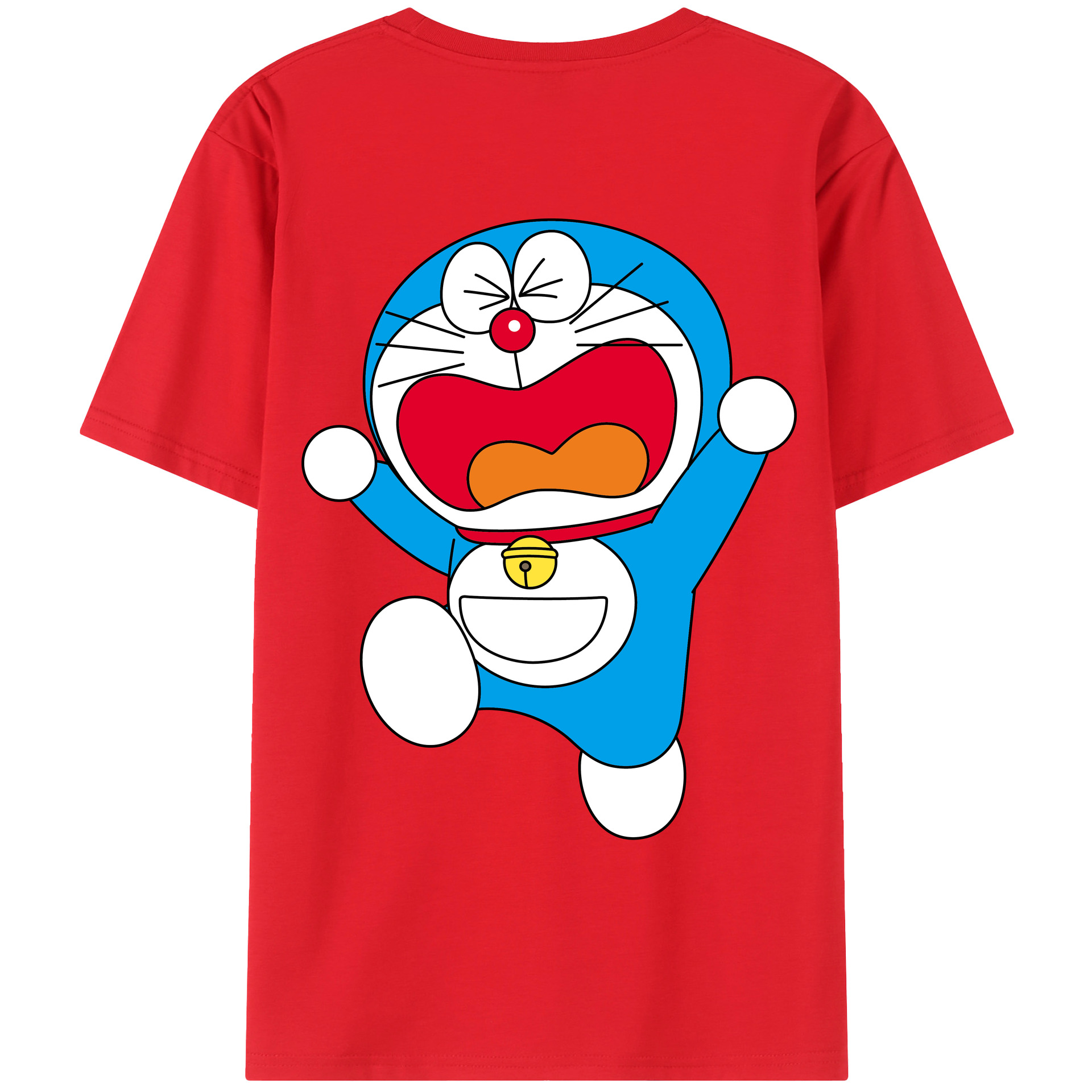 （画像用） ドラえもん Doraemon 綿100％ メンズ半袖Tシャツ（バックプリント） 通気性
