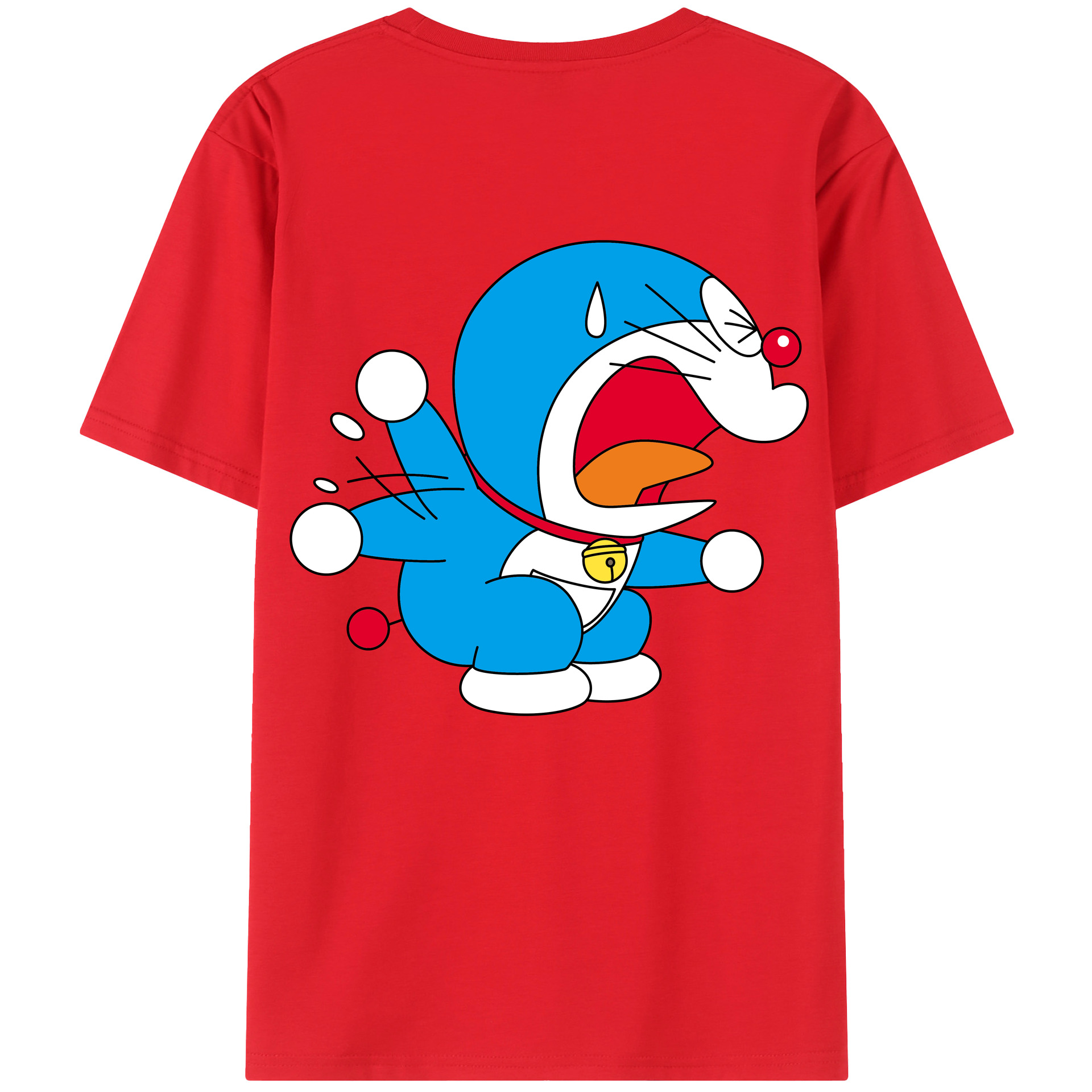 （画像用） ドラえもん Doraemon 綿100％ メンズ半袖Tシャツ（バックプリント） 通気性