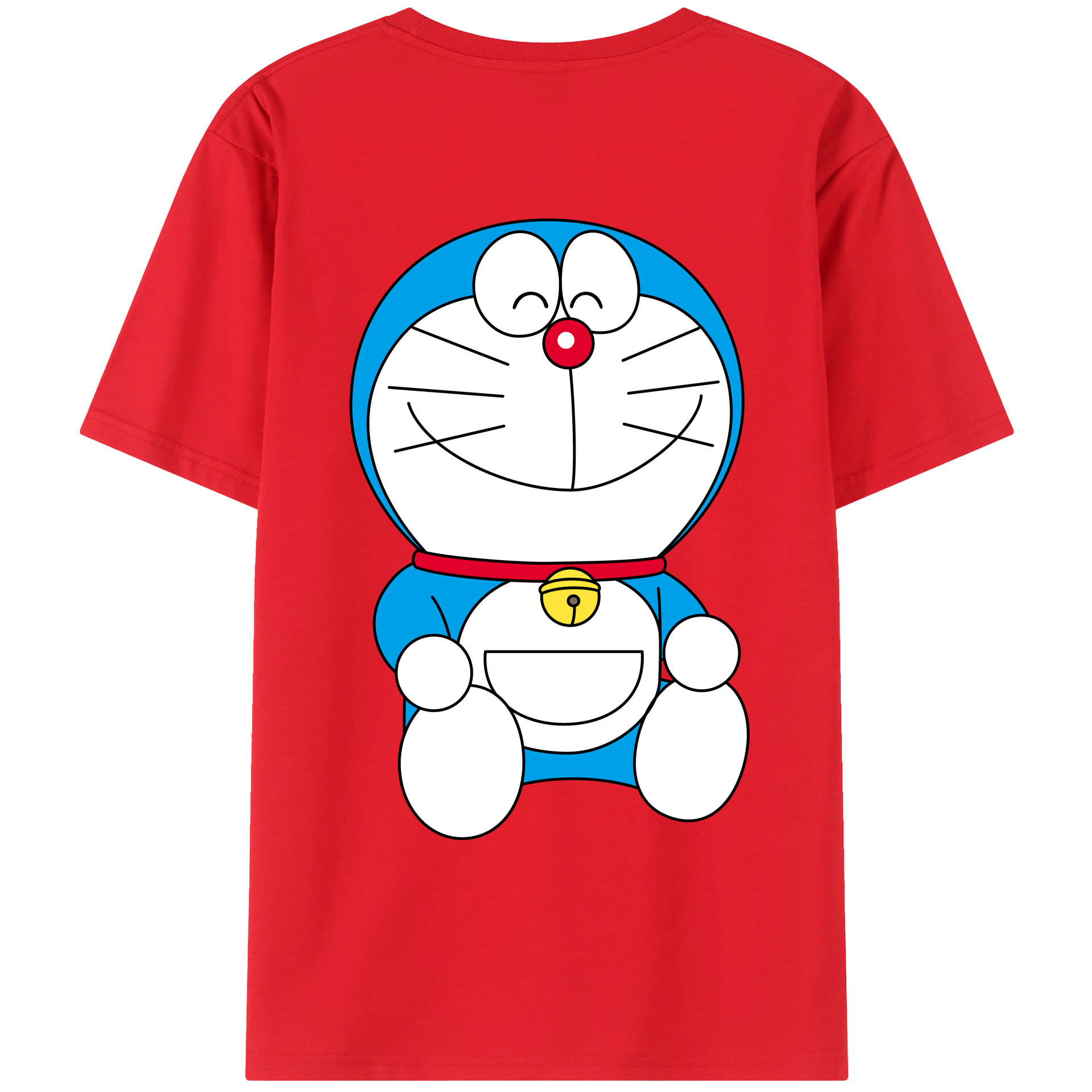 （画像用） ドラえもん Doraemon 綿100％ メンズ半袖Tシャツ（バックプリント） 通気性