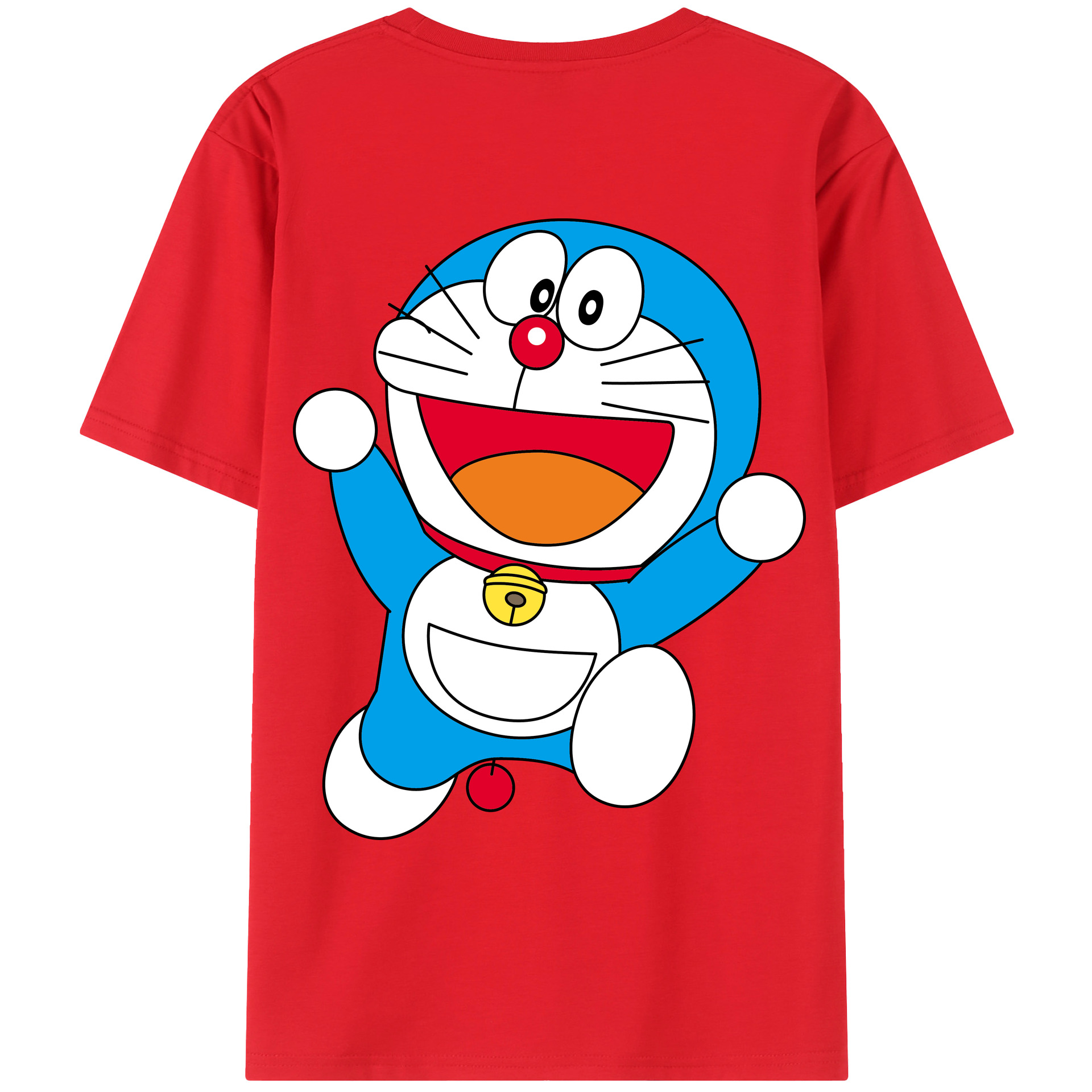 （画像用） ドラえもん Doraemon 綿100％ メンズ半袖Tシャツ（バックプリント） 通気性