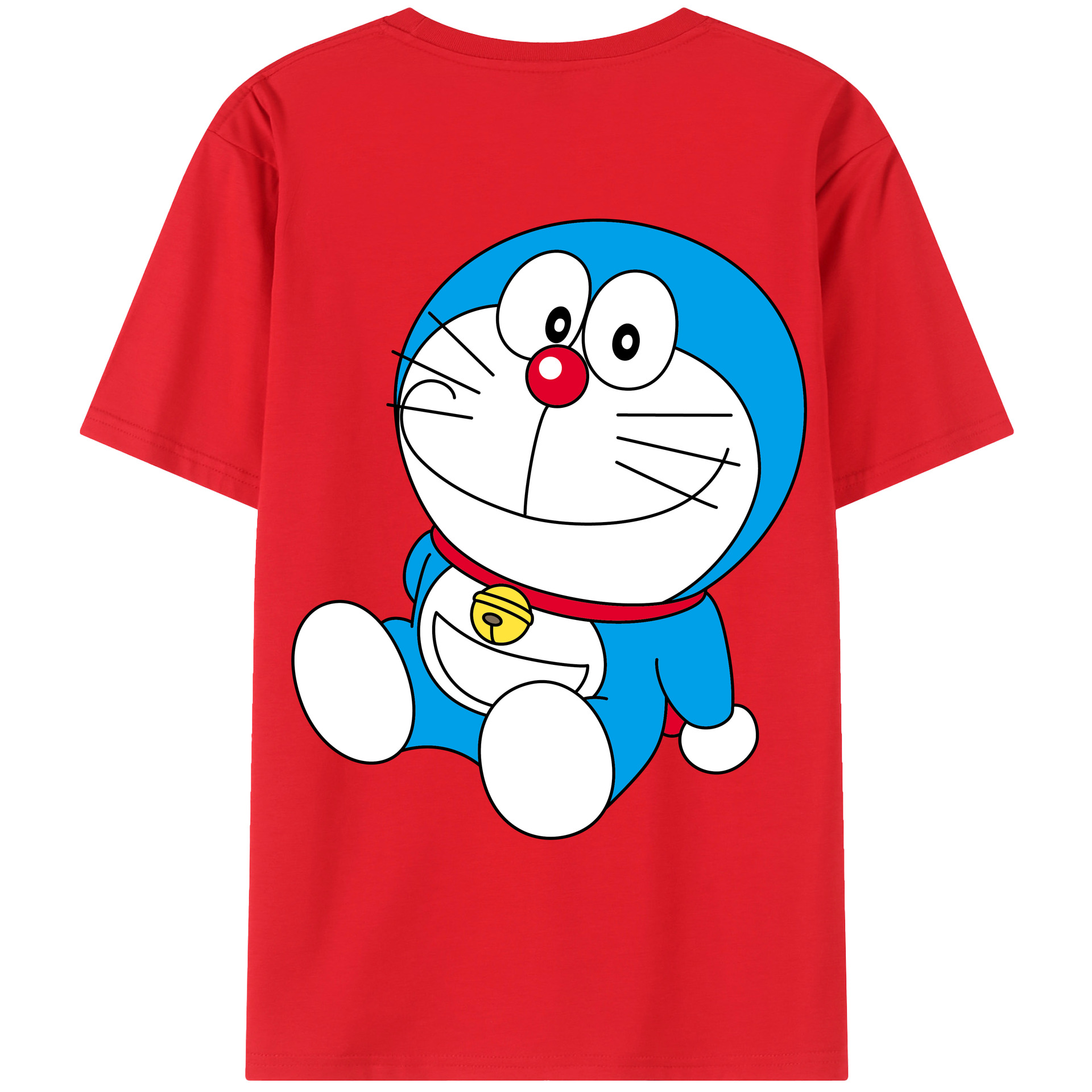 （画像用） ドラえもん Doraemon 綿100％ メンズ半袖Tシャツ（バックプリント） 通気性