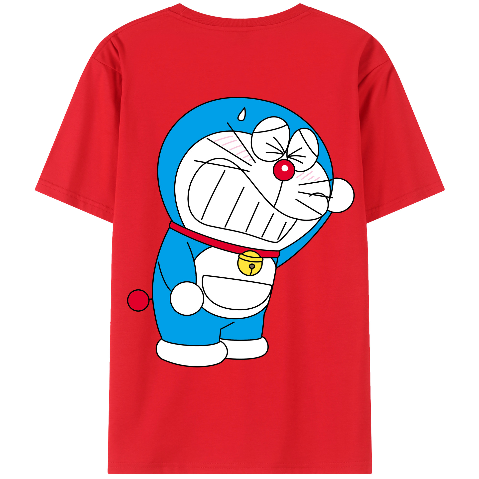 （画像用） ドラえもん Doraemon 綿100％ メンズ半袖Tシャツ（バックプリント） 通気性