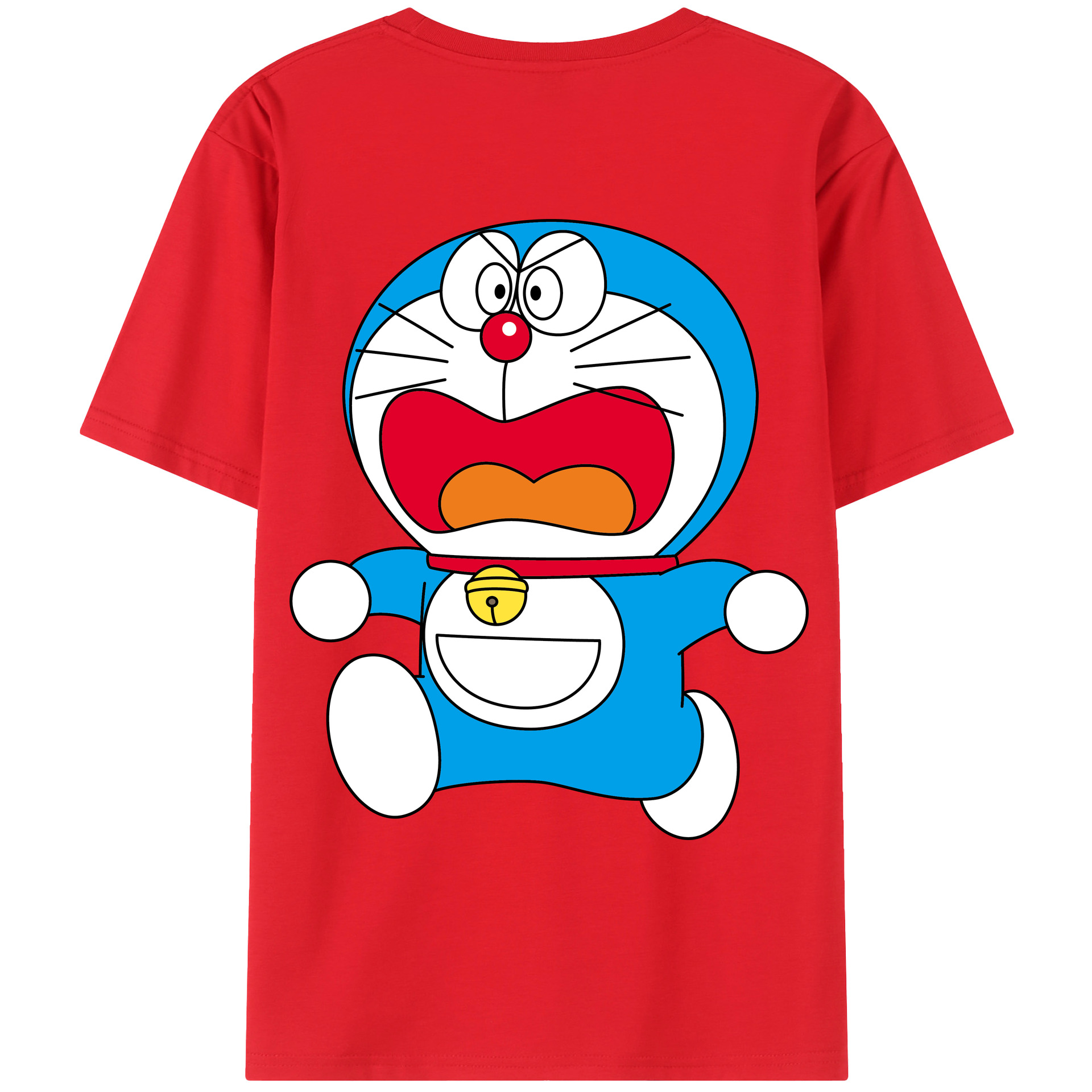 （画像用） ドラえもん Doraemon 綿100％ メンズ半袖Tシャツ（バックプリント） 通気性
