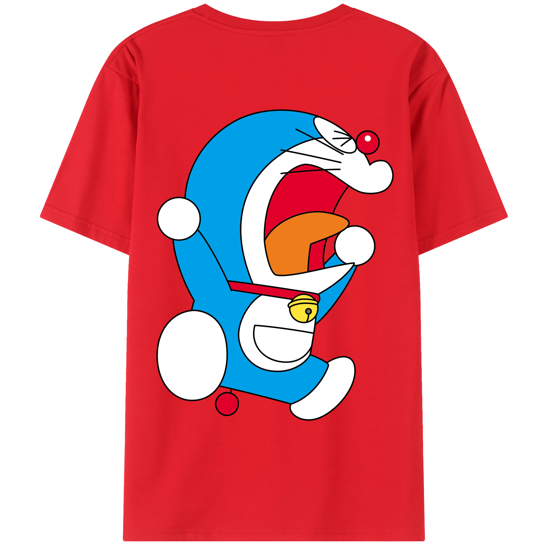 （画像用） ドラえもん Doraemon 綿100％ メンズ半袖Tシャツ（バックプリント） 通気性