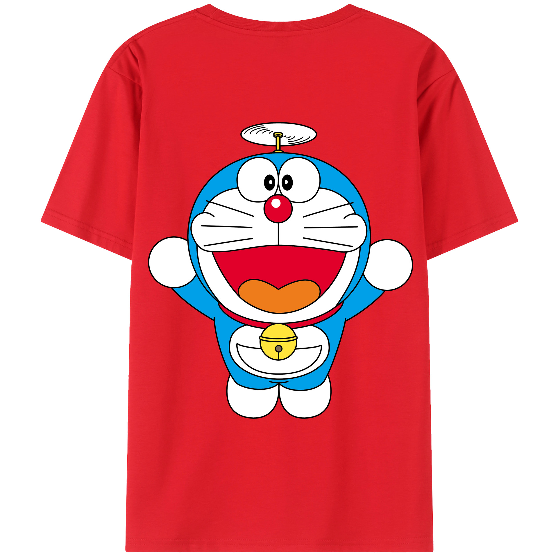 （画像用） ドラえもん Doraemon 綿100％ メンズ半袖Tシャツ（バックプリント） 通気性