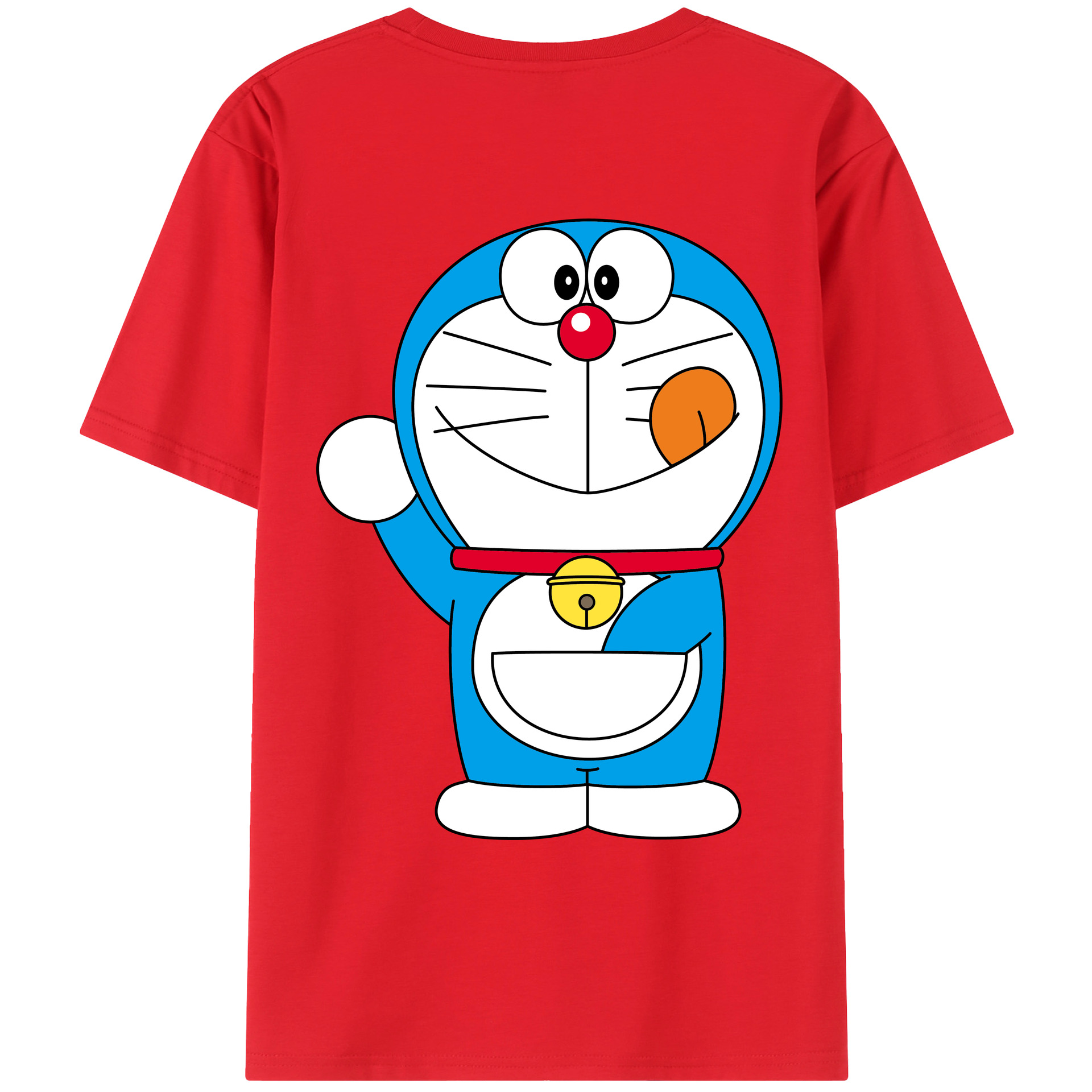 （画像用） ドラえもん Doraemon 綿100％ メンズ半袖Tシャツ（バックプリント） 通気性