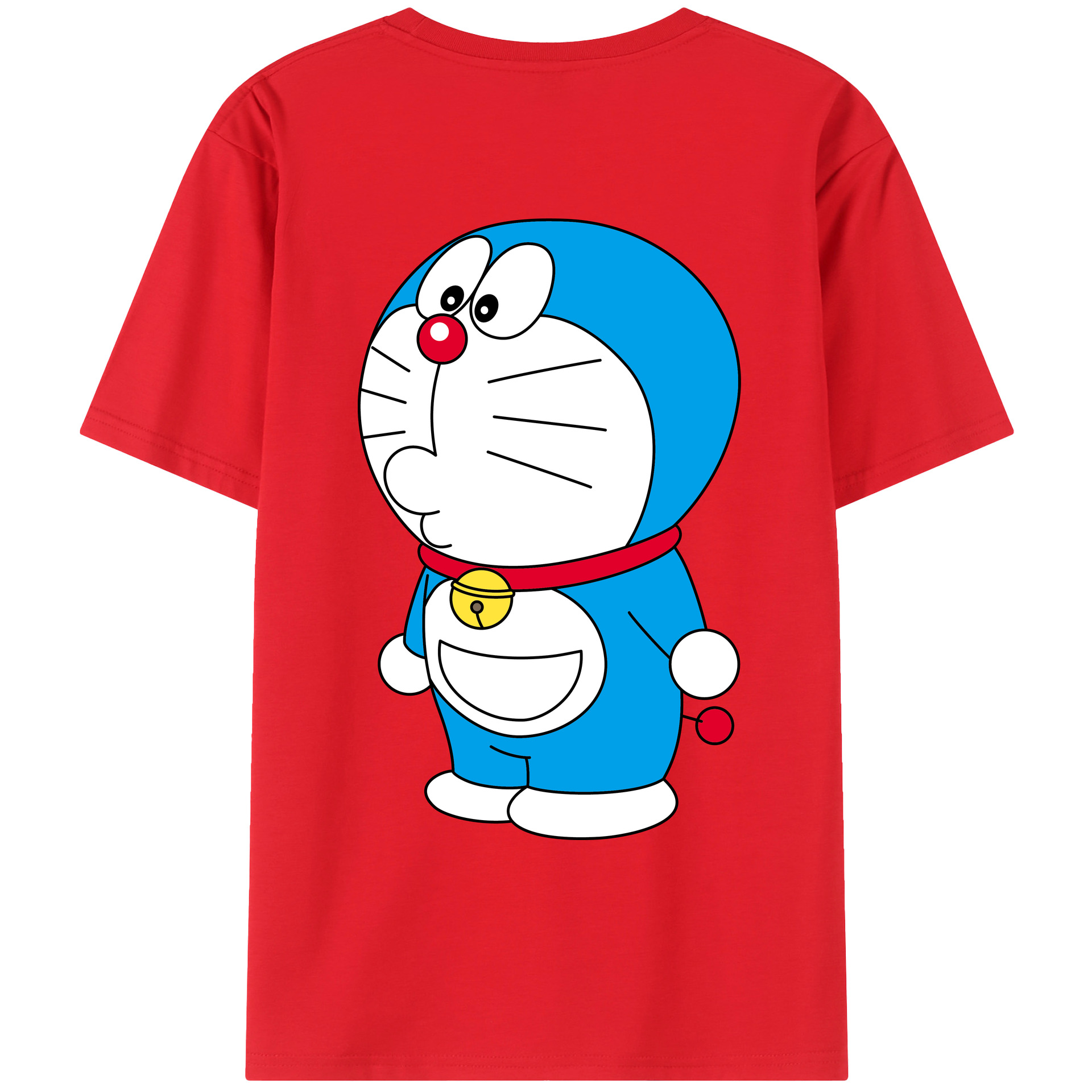 （画像用） ドラえもん Doraemon 綿100％ メンズ半袖Tシャツ（バックプリント） 通気性
