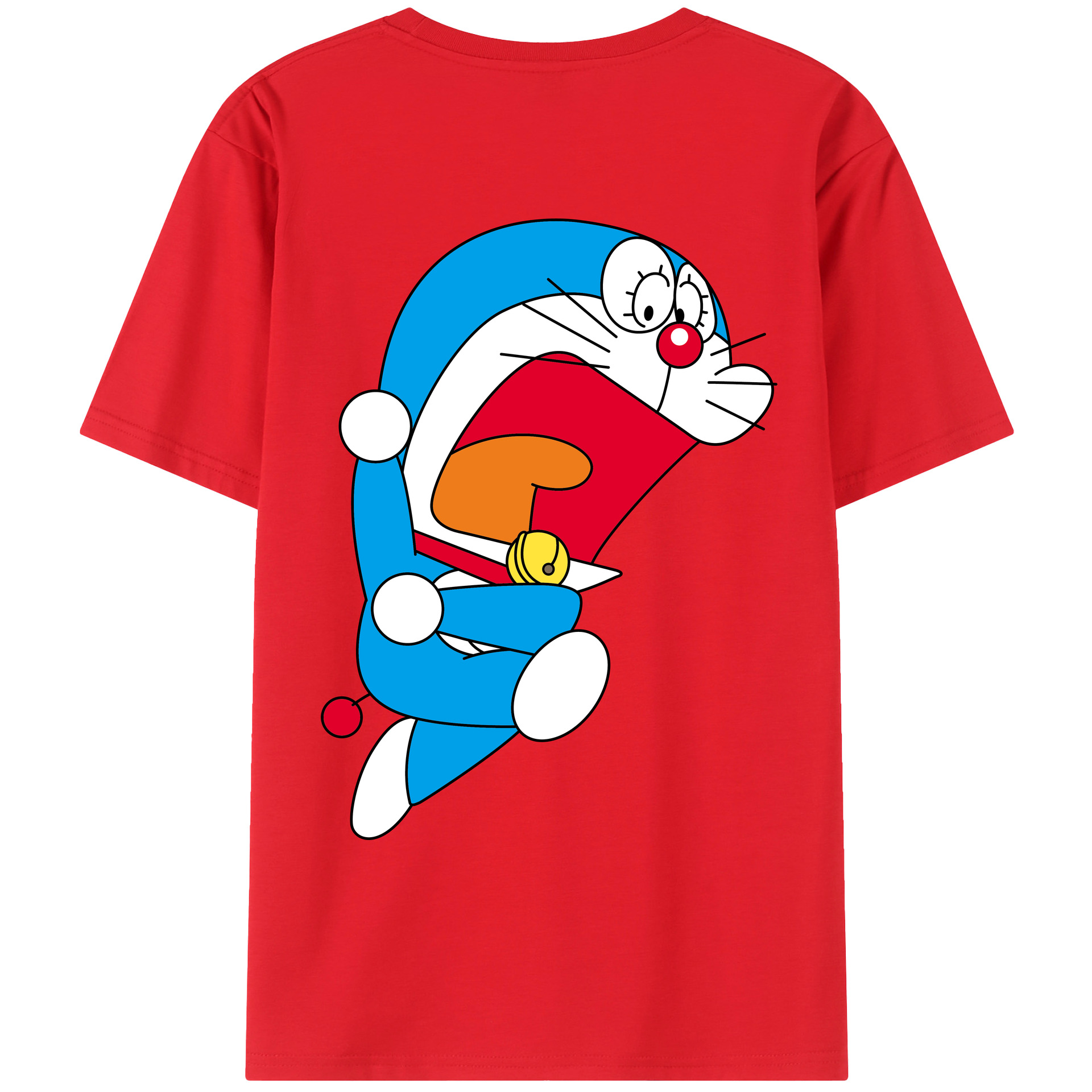 （画像用） ドラえもん Doraemon 綿100％ メンズ半袖Tシャツ（バックプリント） 通気性