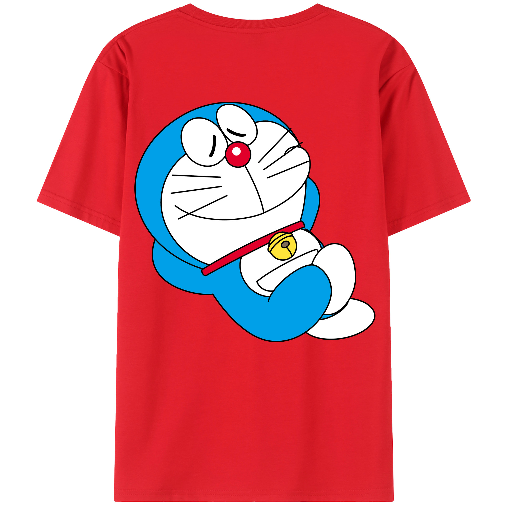 （画像用） ドラえもん Doraemon 綿100％ メンズ半袖Tシャツ（バックプリント） 通気性