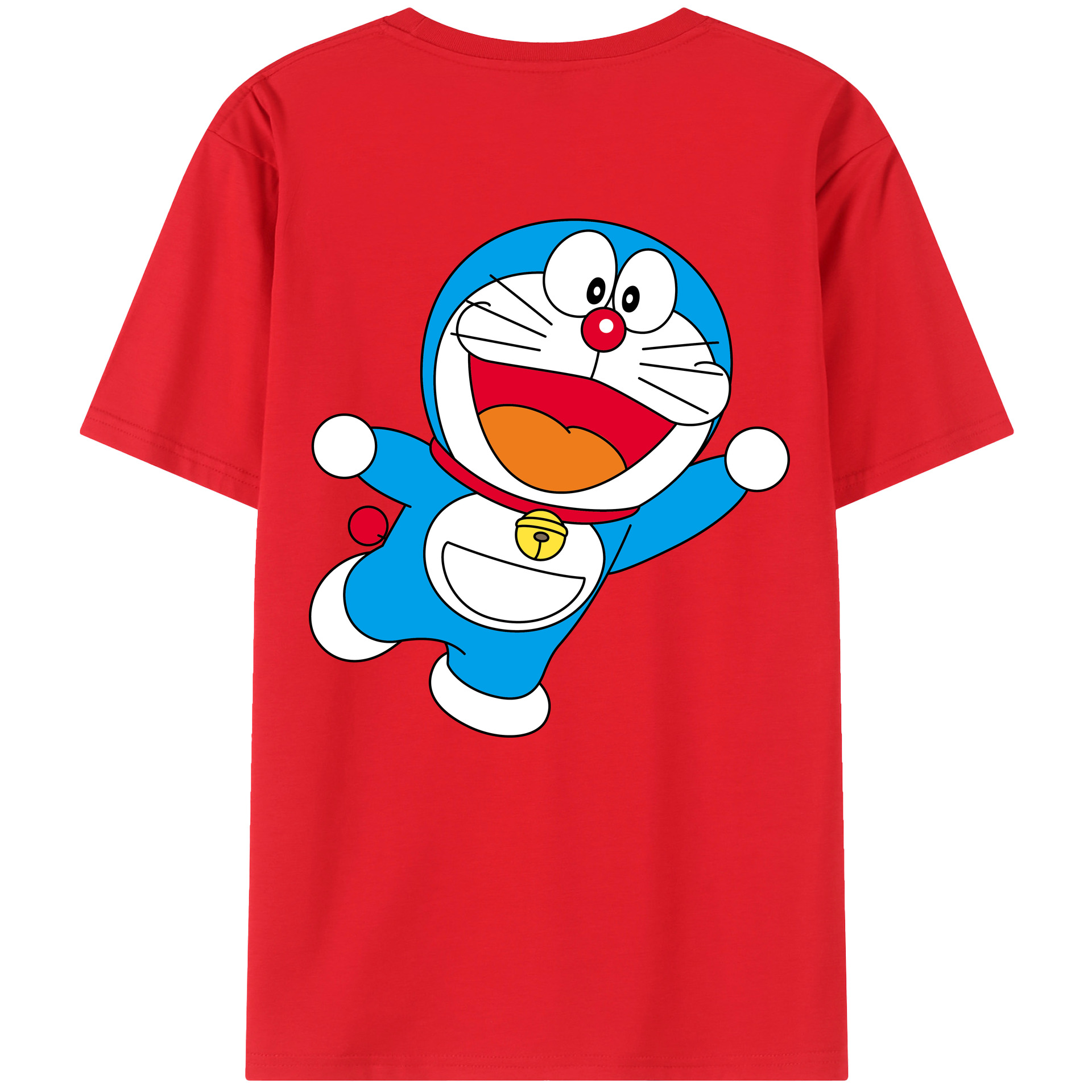 （画像用） ドラえもん Doraemon 綿100％ メンズ半袖Tシャツ（バックプリント） 通気性