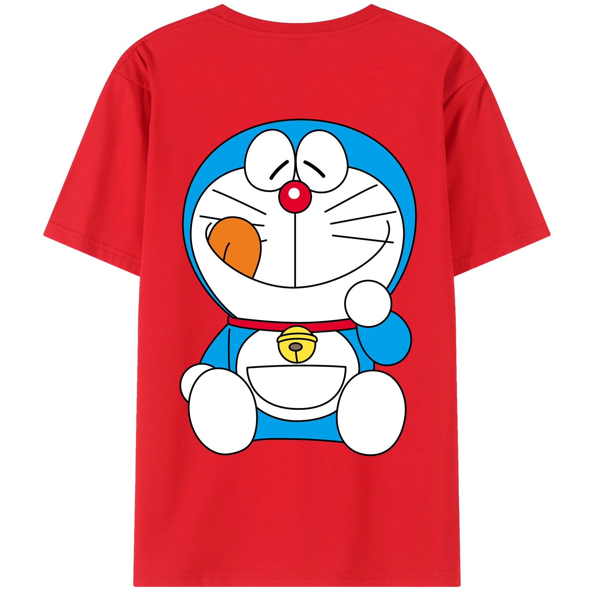 （画像用） ドラえもん Doraemon 綿100％ メンズ半袖Tシャツ（バックプリント） 通気性