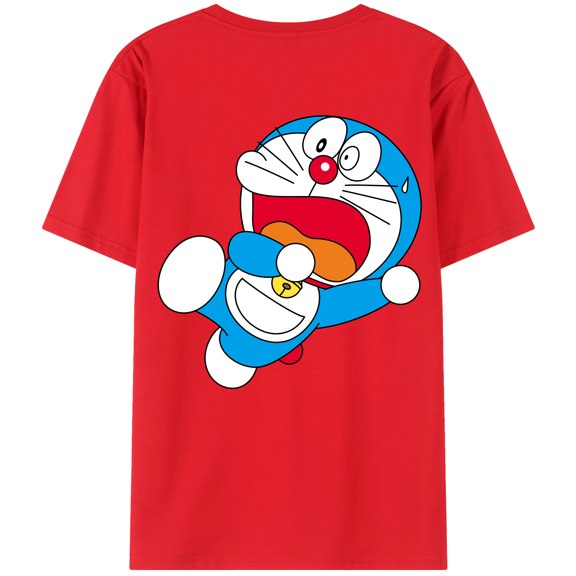 （画像用） ドラえもん Doraemon 綿100％ メンズ半袖Tシャツ（バックプリント） 通気性