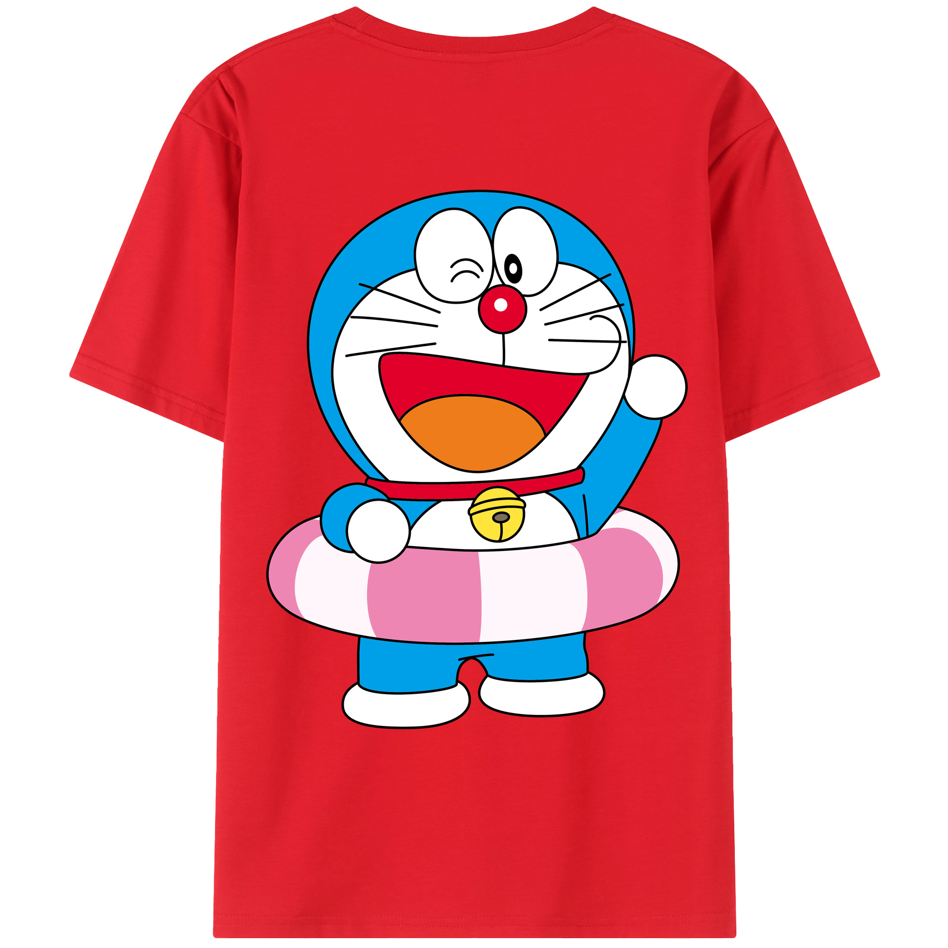 （画像用） ドラえもん Doraemon 綿100％ メンズ半袖Tシャツ（バックプリント） 通気性