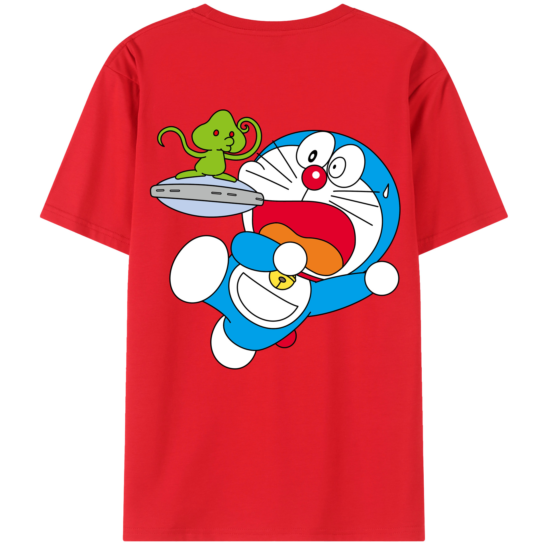（画像用） ドラえもん Doraemon 綿100％ メンズ半袖Tシャツ（バックプリント） 通気性