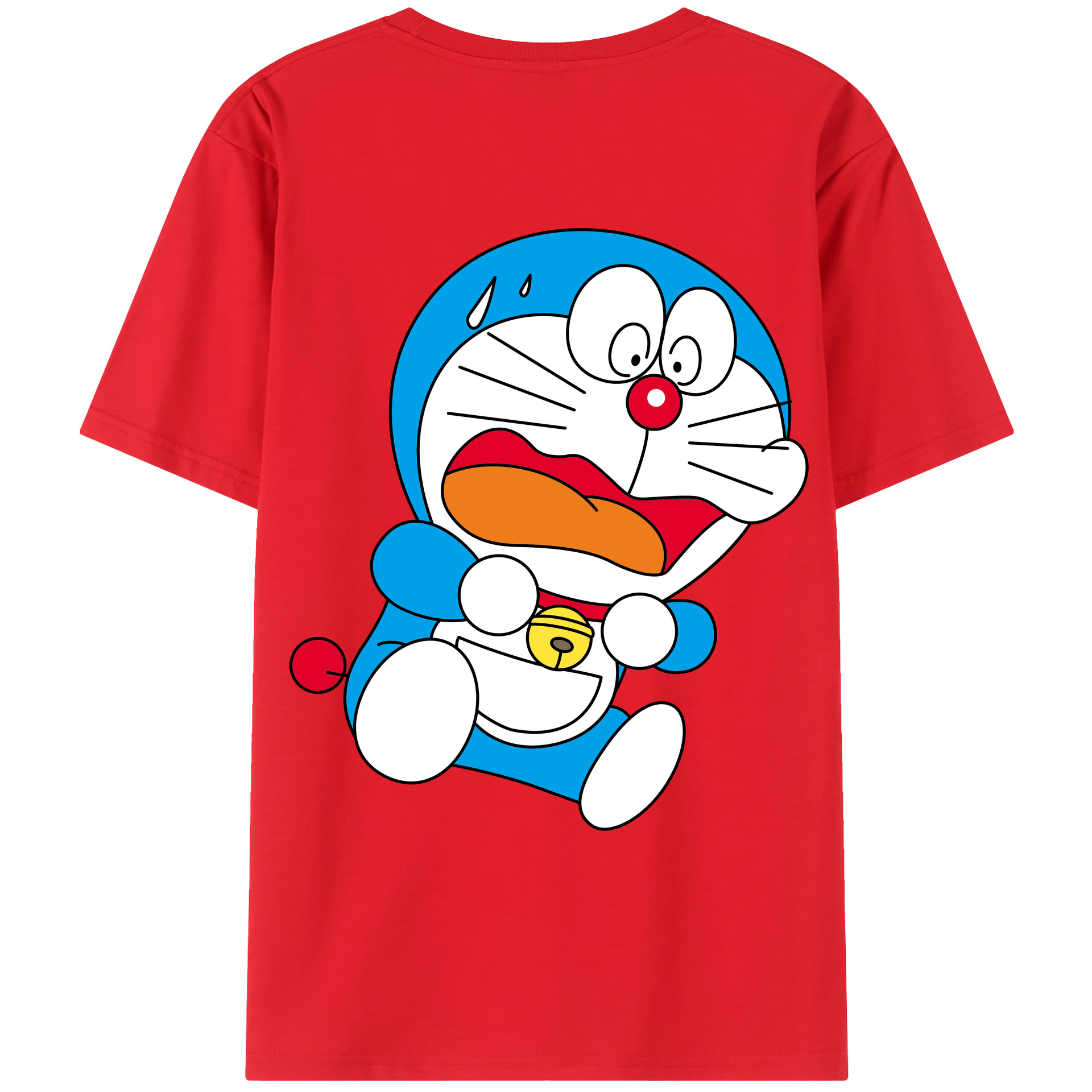 （画像用） ドラえもん Doraemon 綿100％ メンズ半袖Tシャツ（バックプリント） 通気性