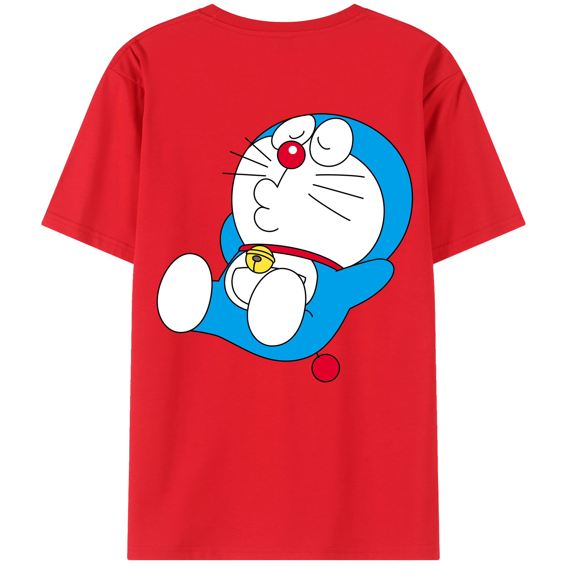 （画像用） ドラえもん Doraemon 綿100％ メンズ半袖Tシャツ（バックプリント） 通気性
