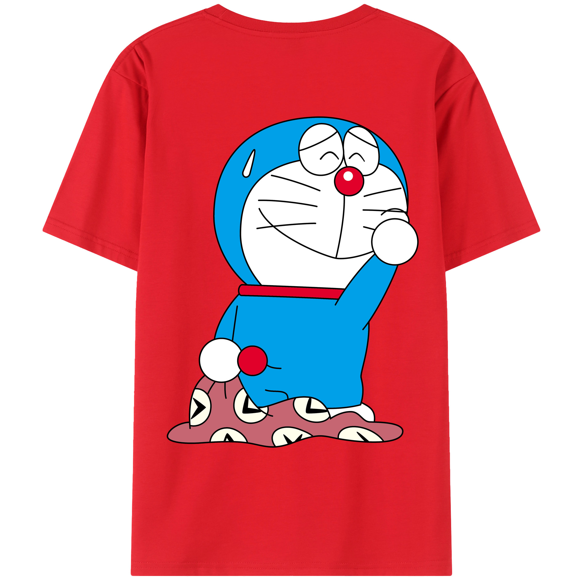 （画像用） ドラえもん Doraemon 綿100％ メンズ半袖Tシャツ（バックプリント） 通気性
