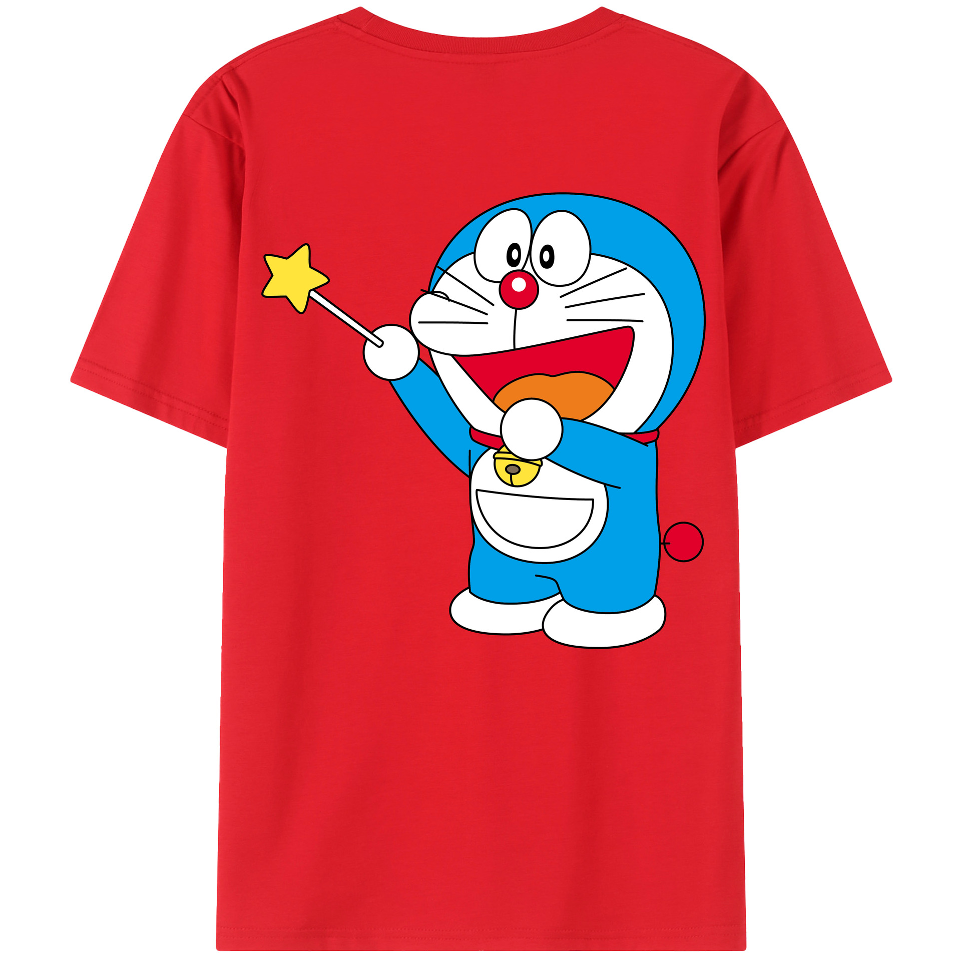 （画像用） ドラえもん Doraemon 綿100％ メンズ半袖Tシャツ（バックプリント） 通気性