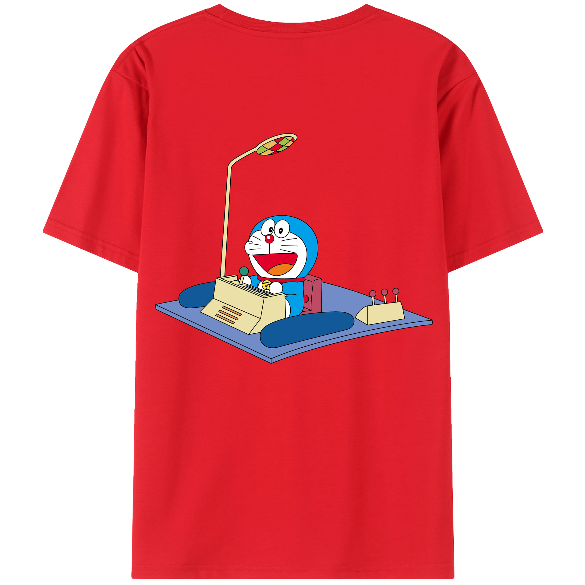 （画像用） ドラえもん Doraemon 綿100％ メンズ半袖Tシャツ（バックプリント） 通気性