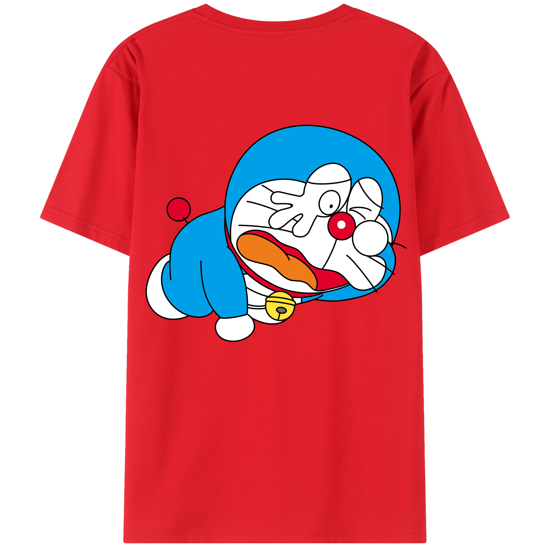 （画像用） ドラえもん Doraemon 綿100％ メンズ半袖Tシャツ（バックプリント） 通気性