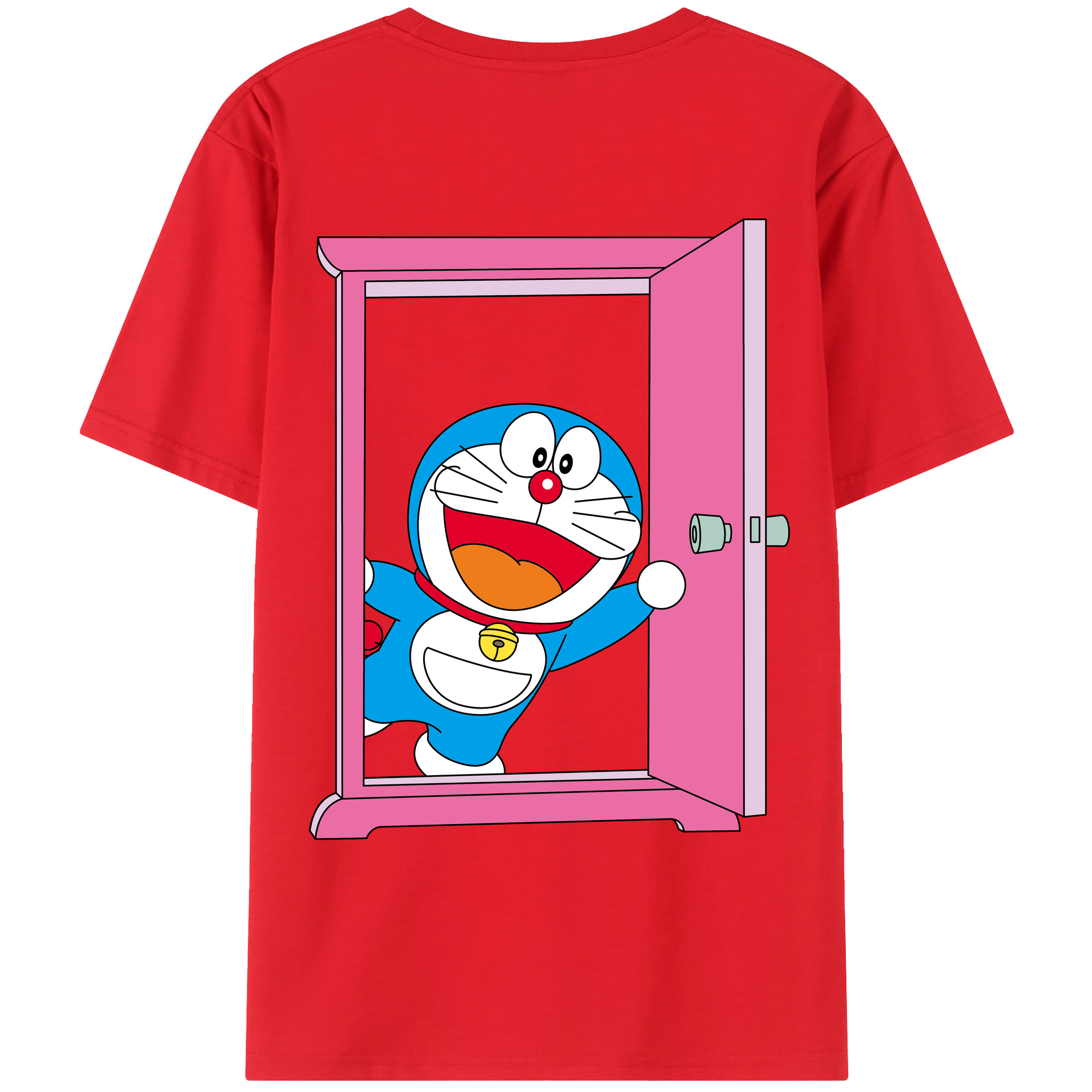 （画像用） ドラえもん Doraemon 綿100％ メンズ半袖Tシャツ（バックプリント） 通気性