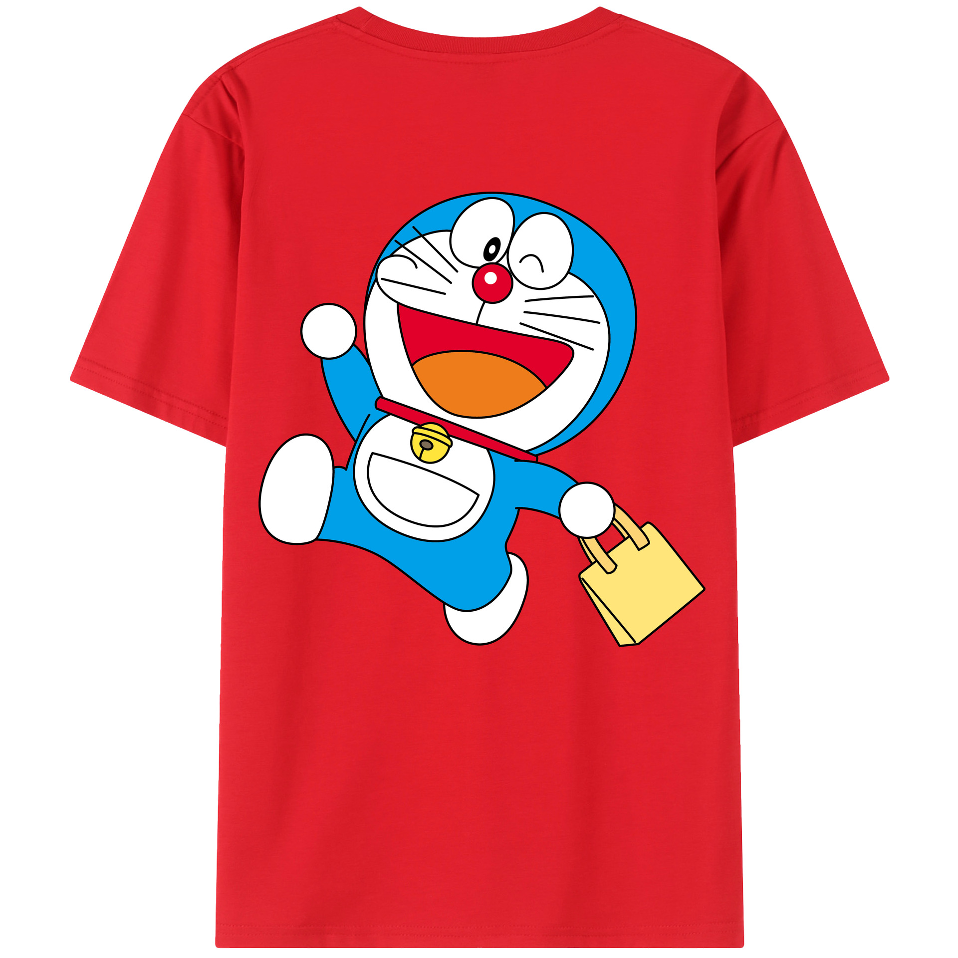 （画像用） ドラえもん Doraemon 綿100％ メンズ半袖Tシャツ（バックプリント） 通気性