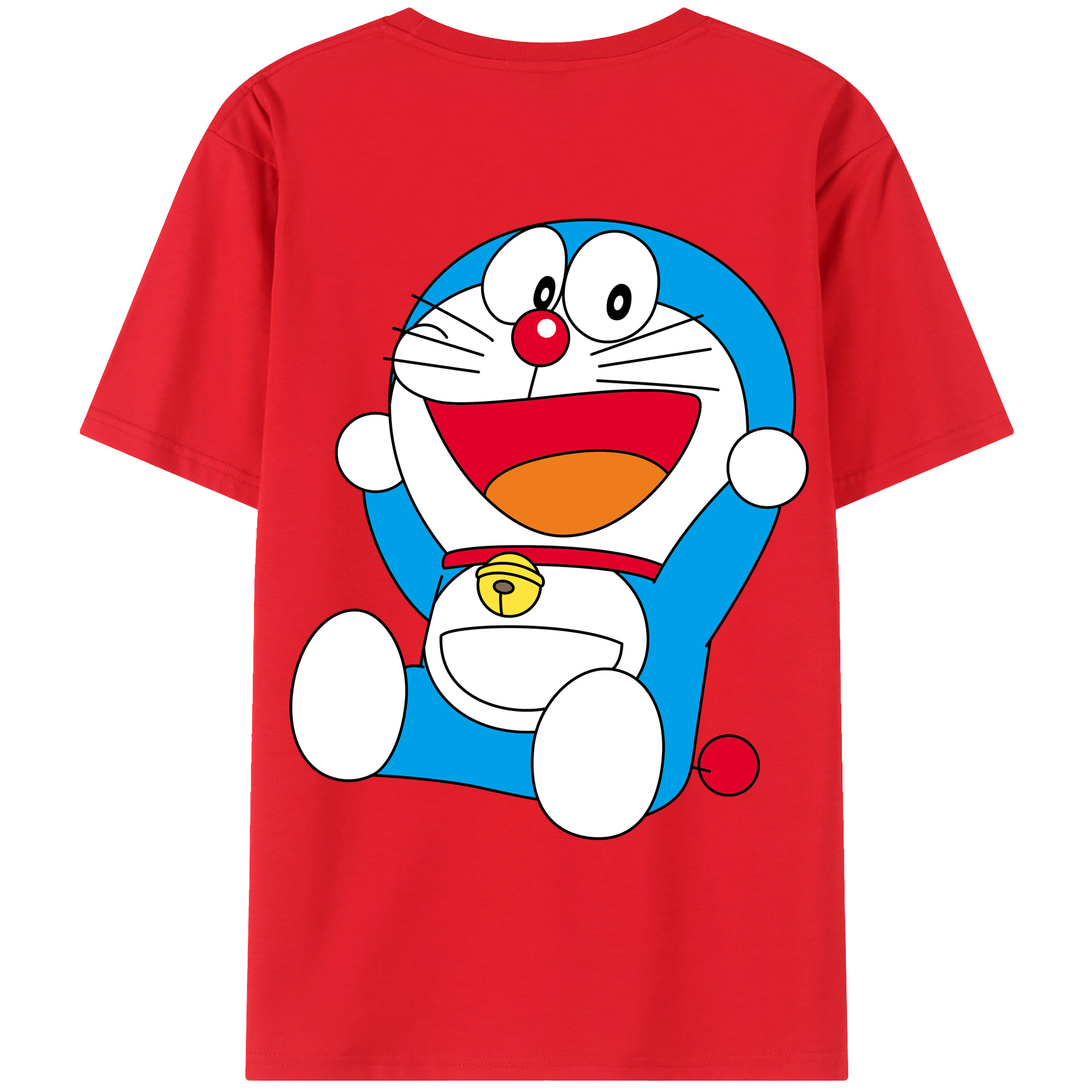 （画像用） ドラえもん Doraemon 綿100％ メンズ半袖Tシャツ（バックプリント） 通気性