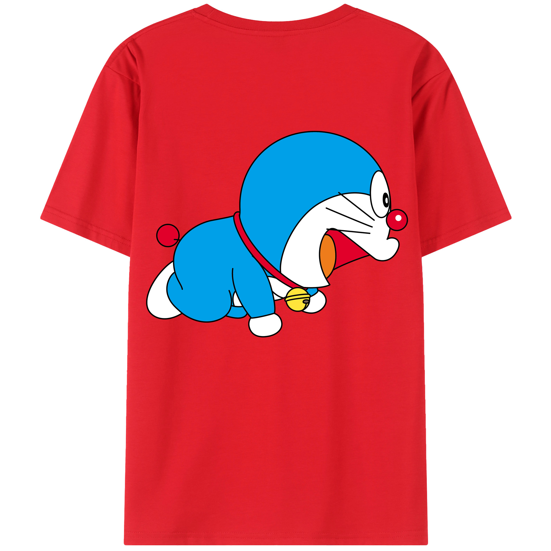 （画像用） ドラえもん Doraemon 綿100％ メンズ半袖Tシャツ（バックプリント） 通気性