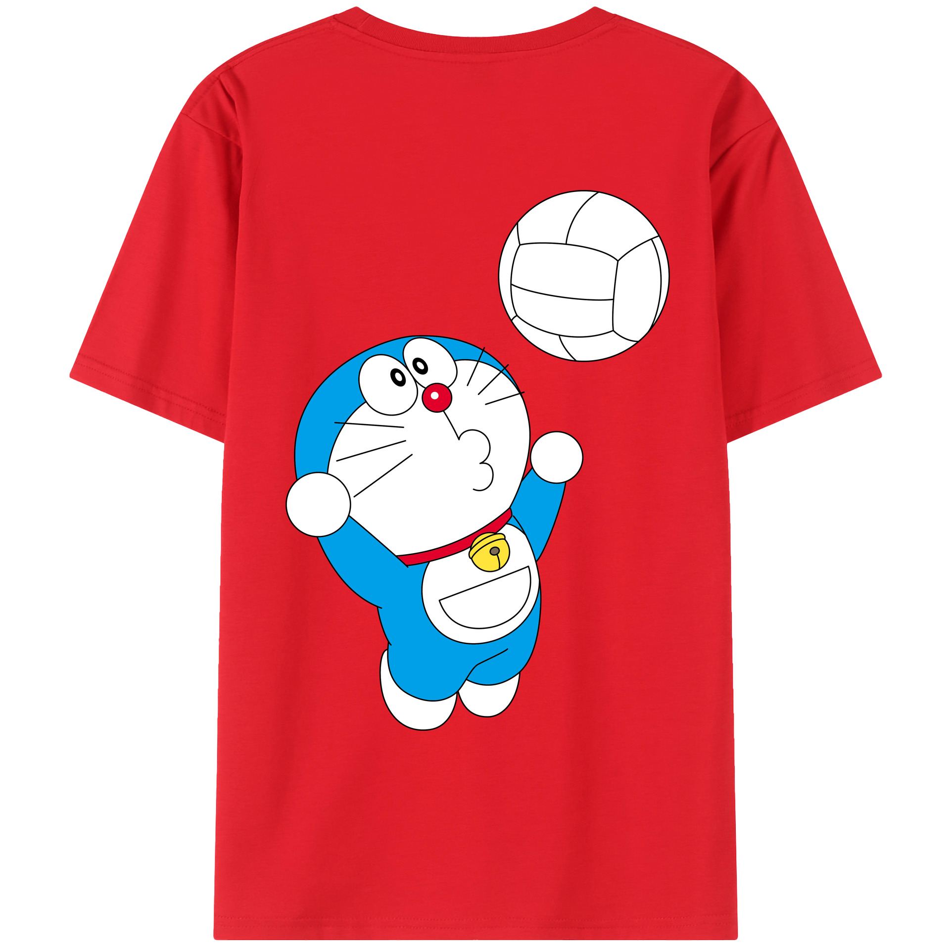 （画像用） ドラえもん Doraemon 綿100％ メンズ半袖Tシャツ（バックプリント） 通気性