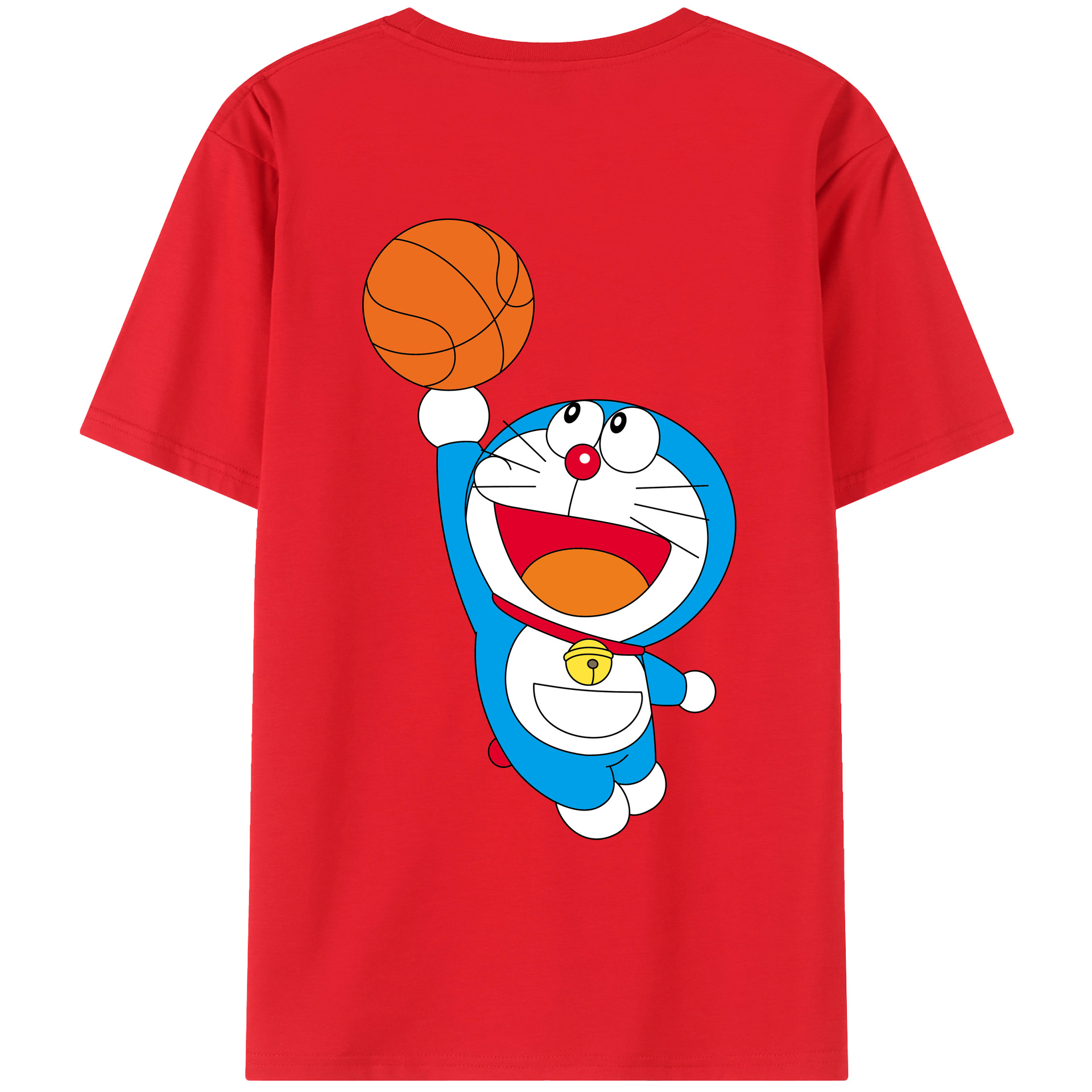 （画像用） ドラえもん Doraemon 綿100％ メンズ半袖Tシャツ（バックプリント） 通気性