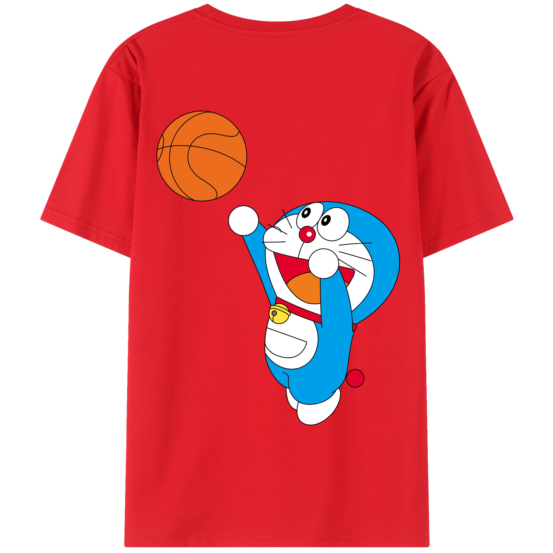 （画像用） ドラえもん Doraemon 綿100％ メンズ半袖Tシャツ（バックプリント） 通気性