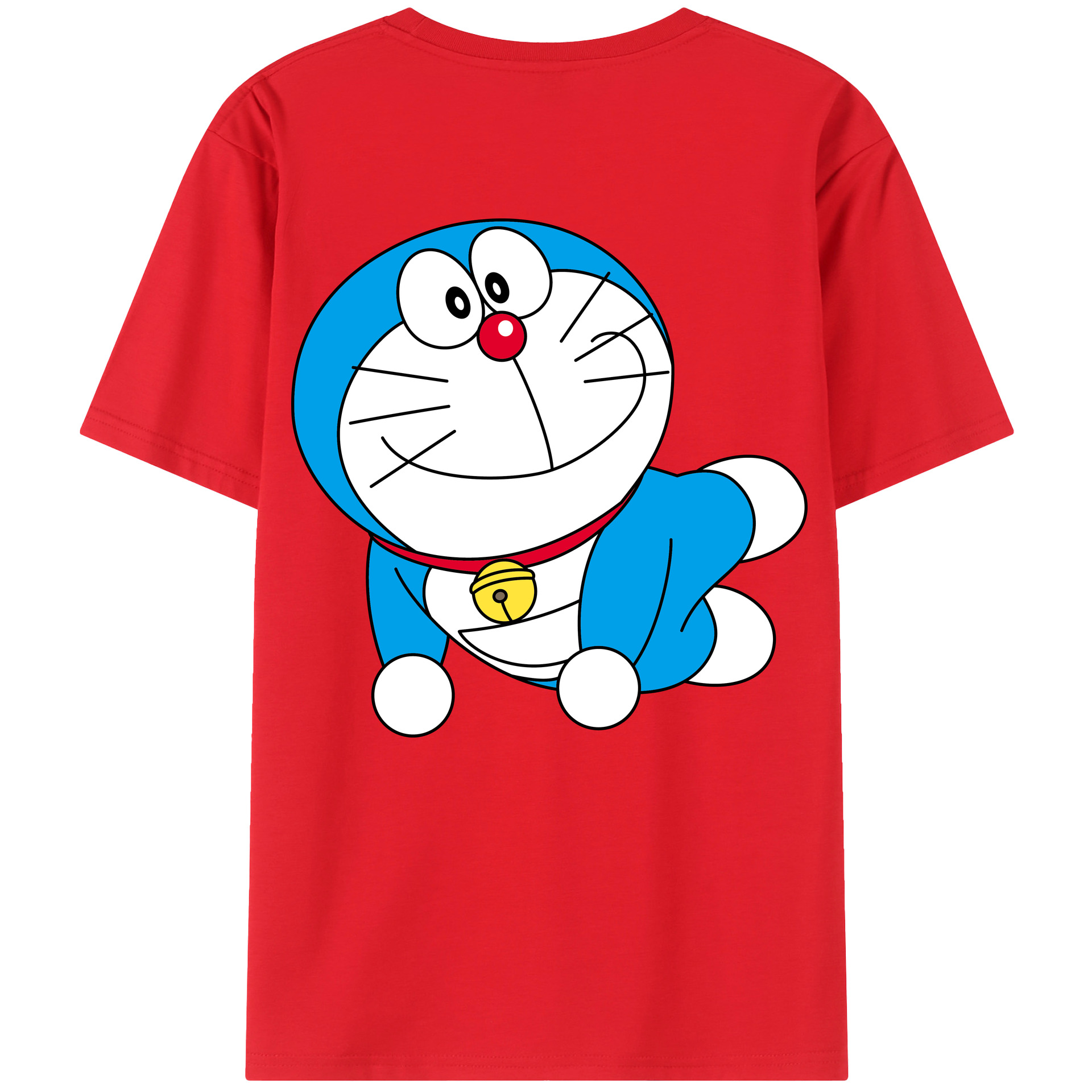 （画像用） ドラえもん Doraemon 綿100％ メンズ半袖Tシャツ（バックプリント） 通気性