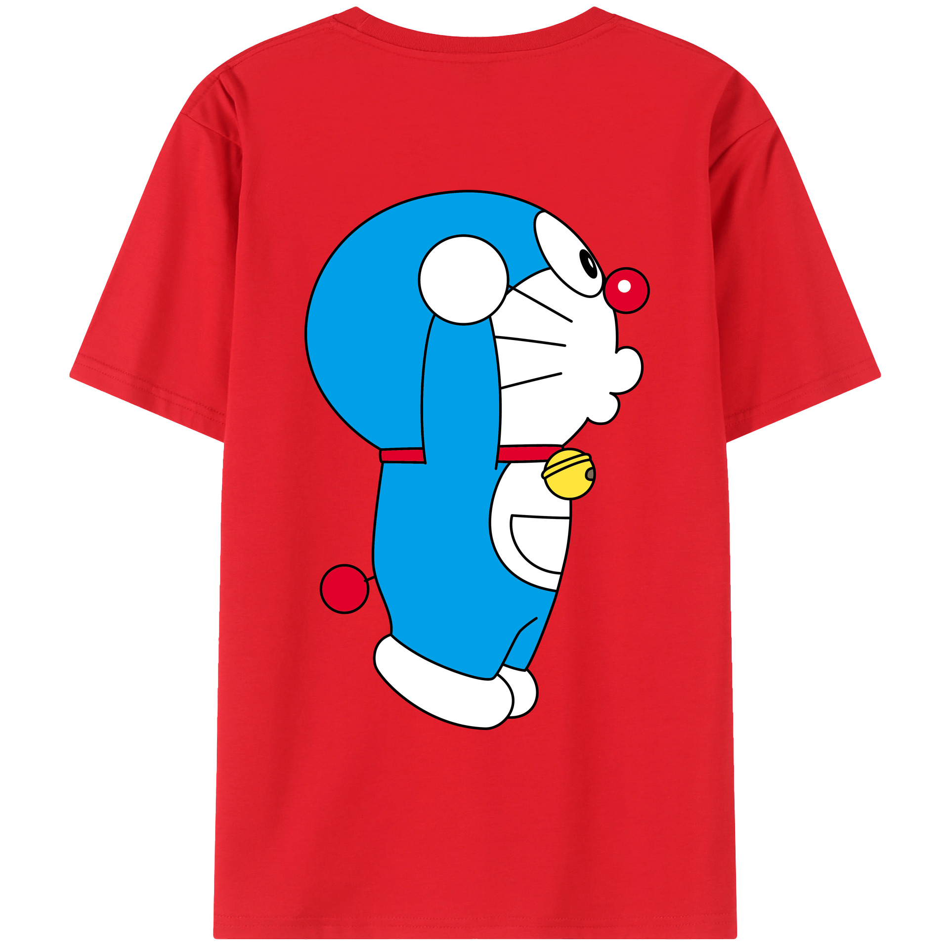 （画像用） ドラえもん Doraemon 綿100％ メンズ半袖Tシャツ（バックプリント） 通気性