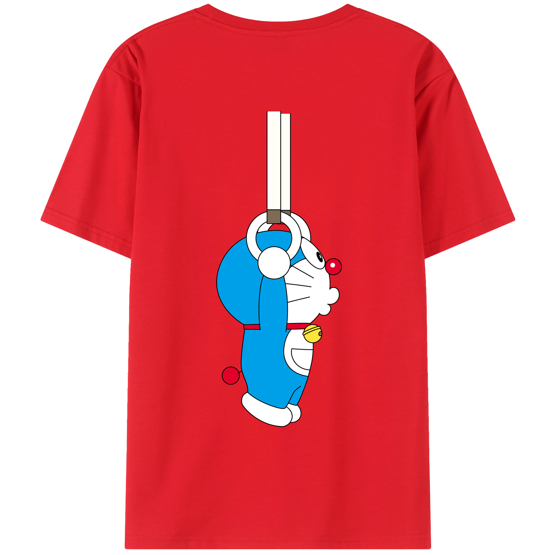 （画像用） ドラえもん Doraemon 綿100％ メンズ半袖Tシャツ（バックプリント） 通気性