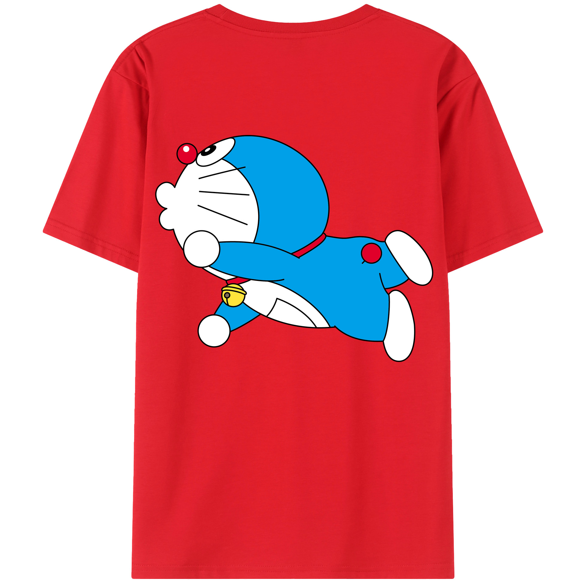 （画像用） ドラえもん Doraemon 綿100％ メンズ半袖Tシャツ（バックプリント） 通気性