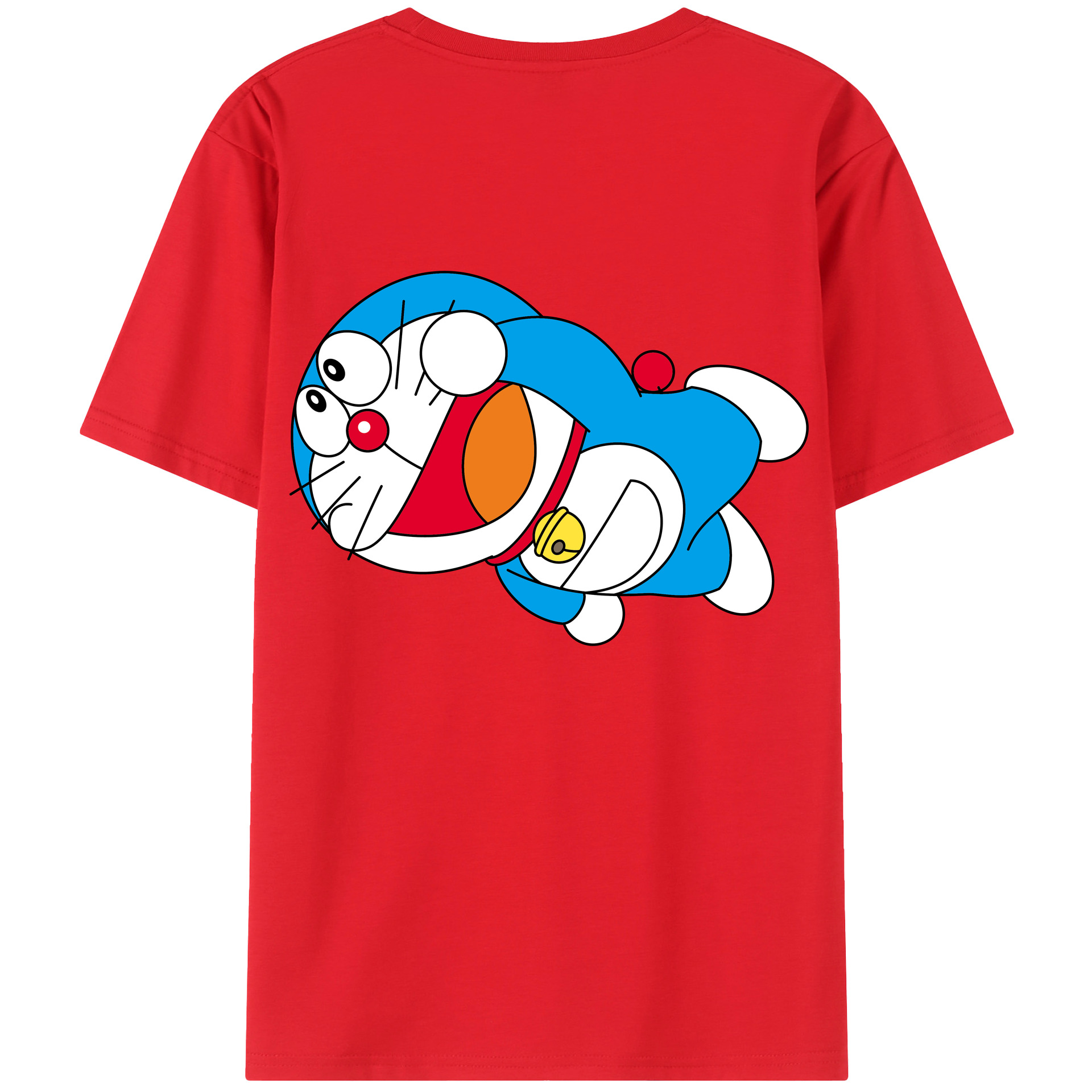 （画像用） ドラえもん Doraemon 綿100％ メンズ半袖Tシャツ（バックプリント） 通気性