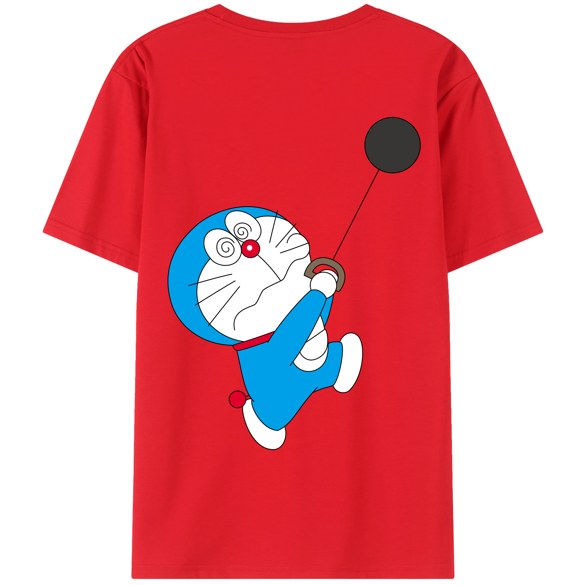 （画像用） ドラえもん Doraemon 綿100％ メンズ半袖Tシャツ（バックプリント） 通気性