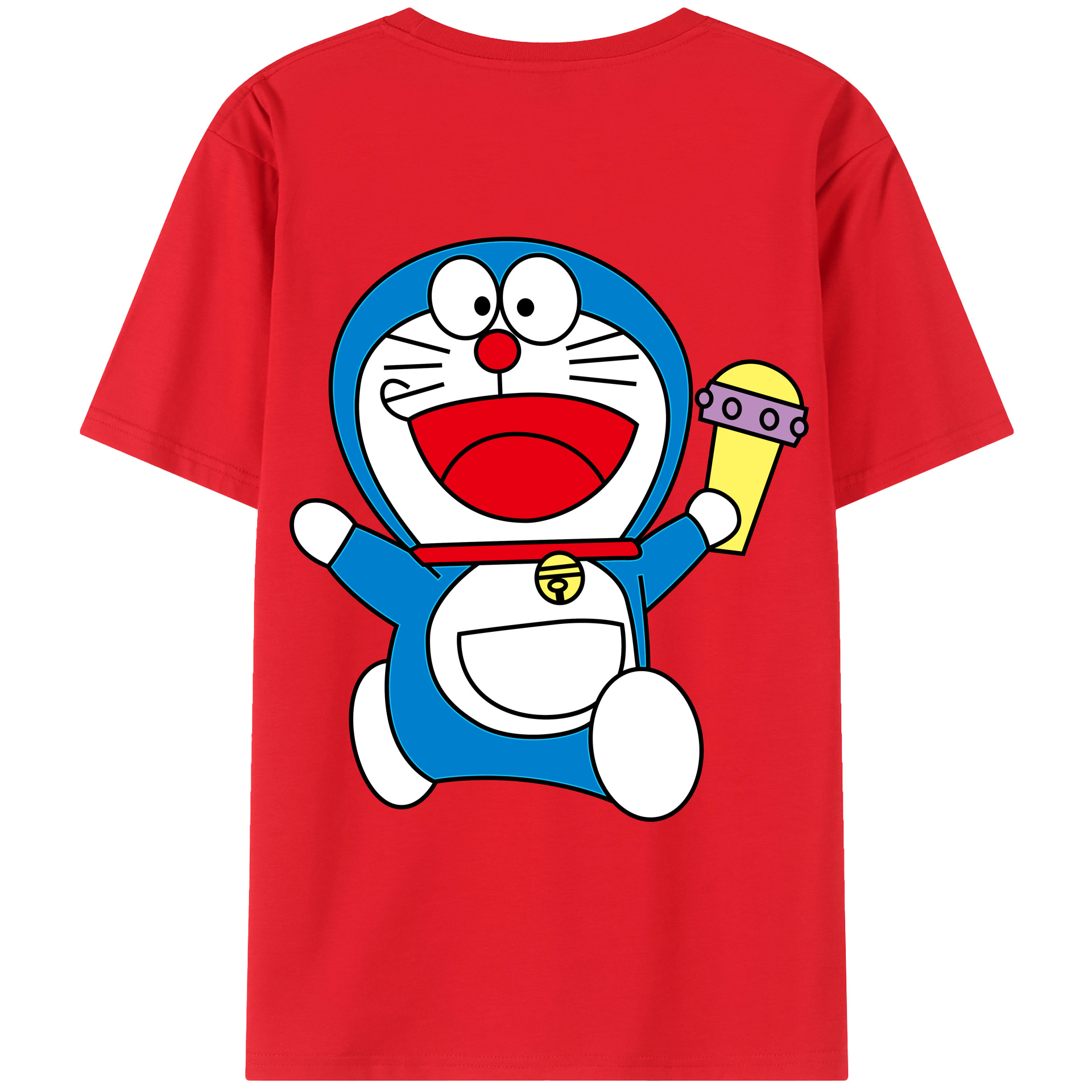 （画像用） ドラえもん Doraemon 綿100％ メンズ半袖Tシャツ（バックプリント） 通気性