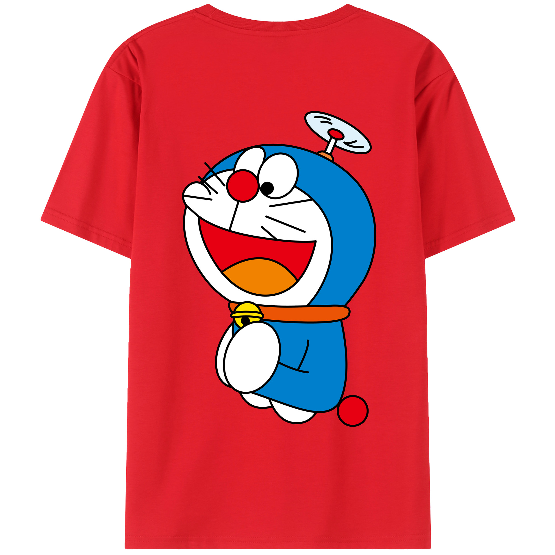 （画像用） ドラえもん Doraemon 綿100％ メンズ半袖Tシャツ（バックプリント） 通気性